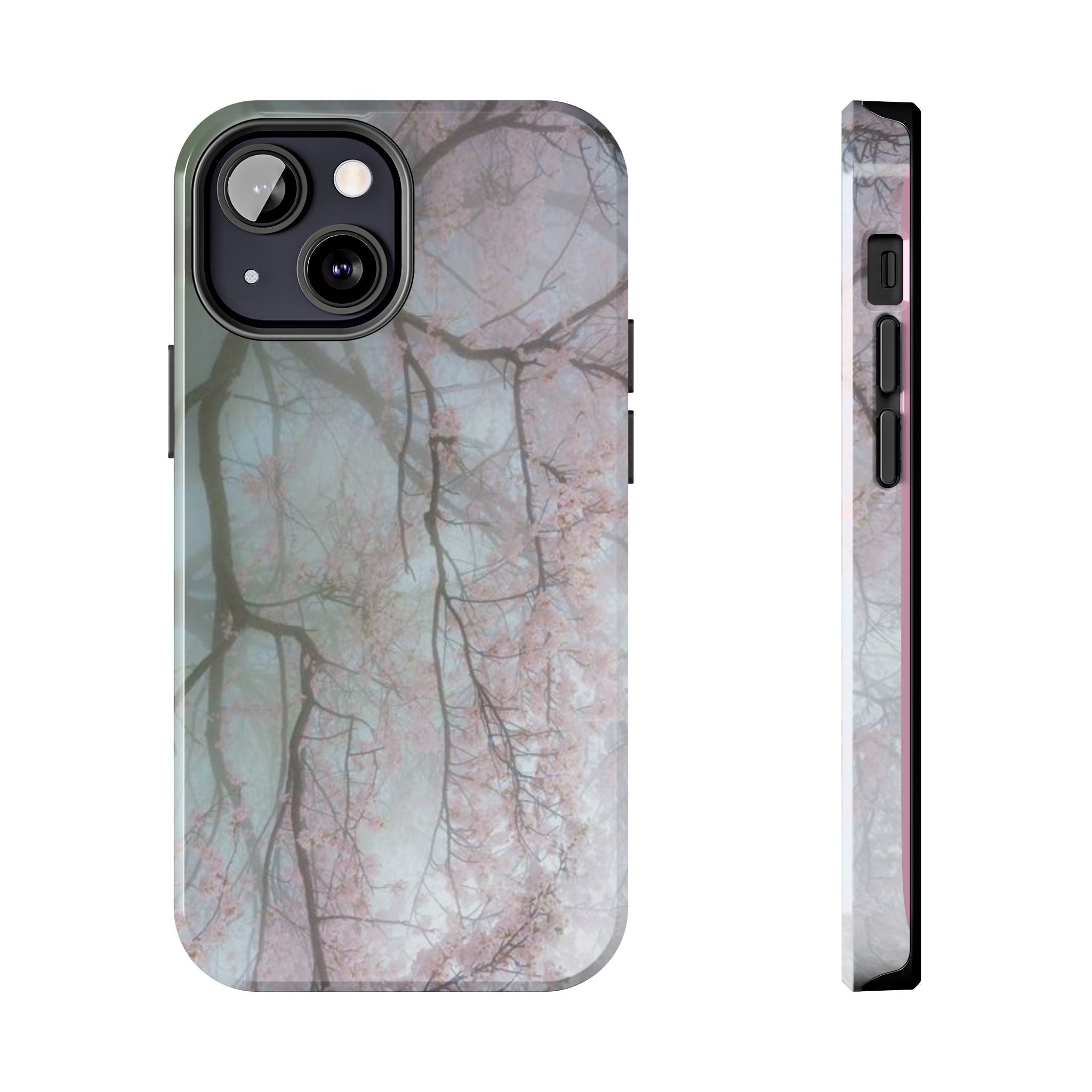 Foggy Cherry Blossom Cyber Phone Case  - Tough Impact-Resistant Case