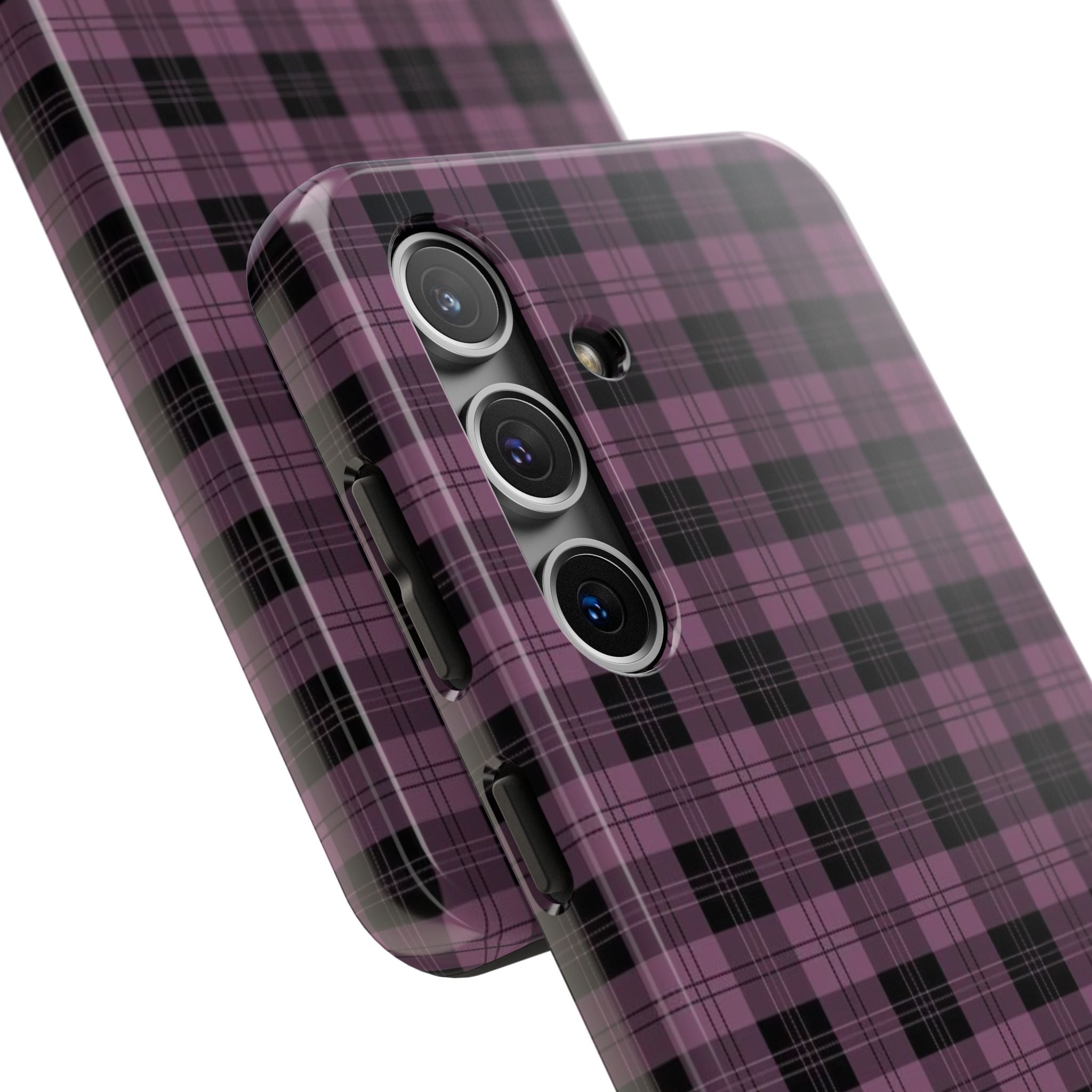 Emo Dark Pink Gingham Plaid Phone Case  - Tough Impact-Resistant Case