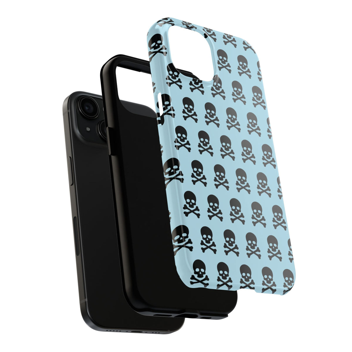 Blue Punk Skull Print Phone Case