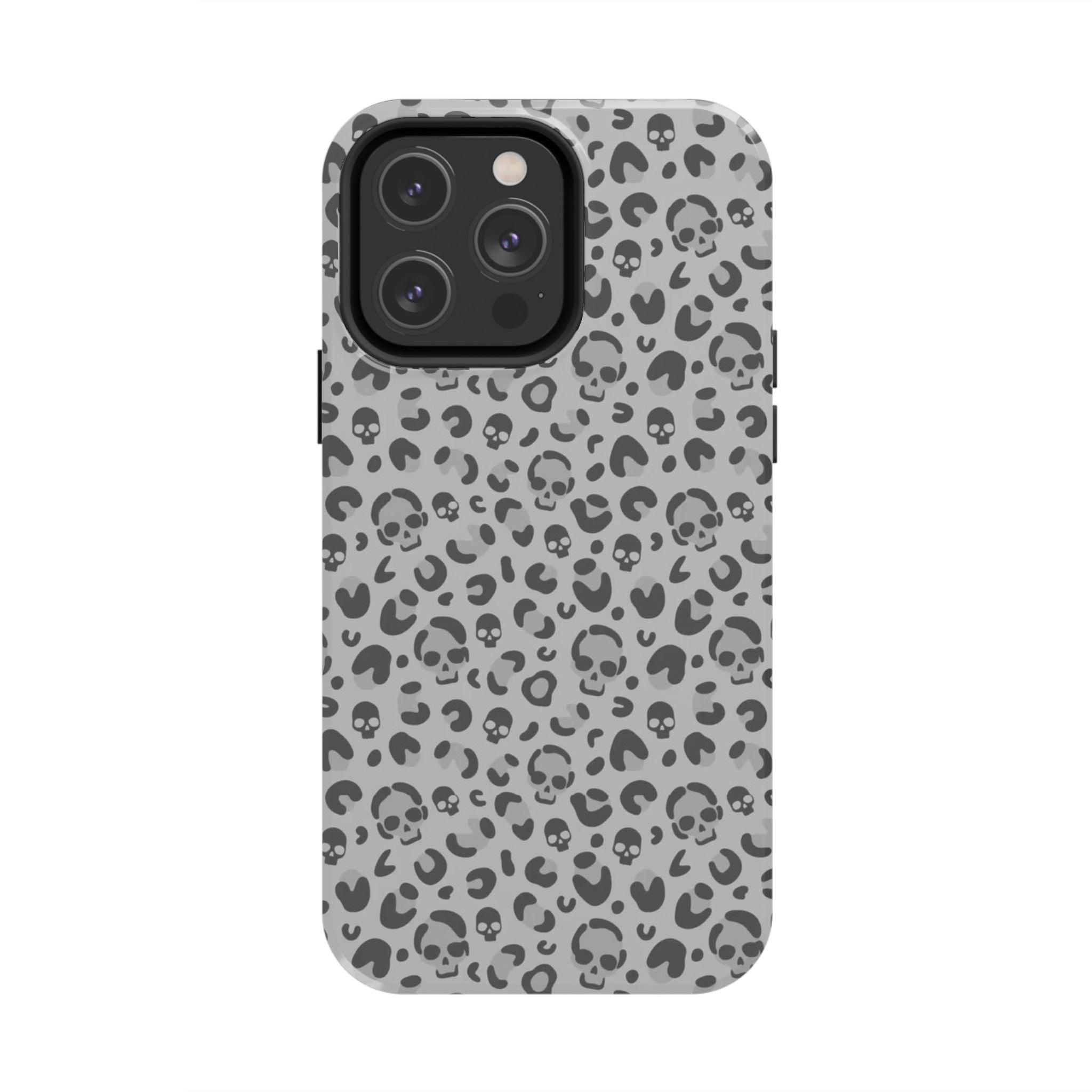 Skull Cheetah Grey Leopard Phone Case