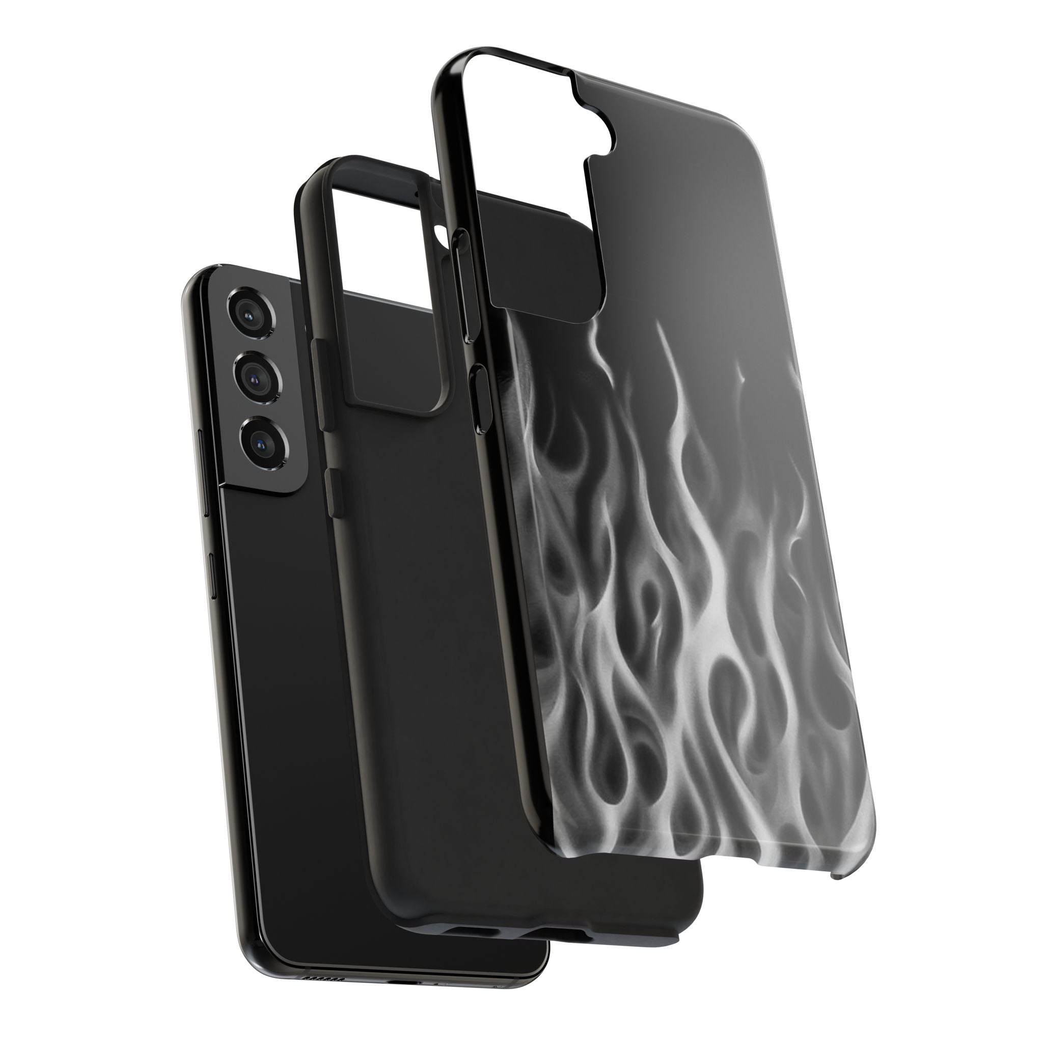 White Airbrush Flames Phone Case  - Tough Impact-Resistant Case