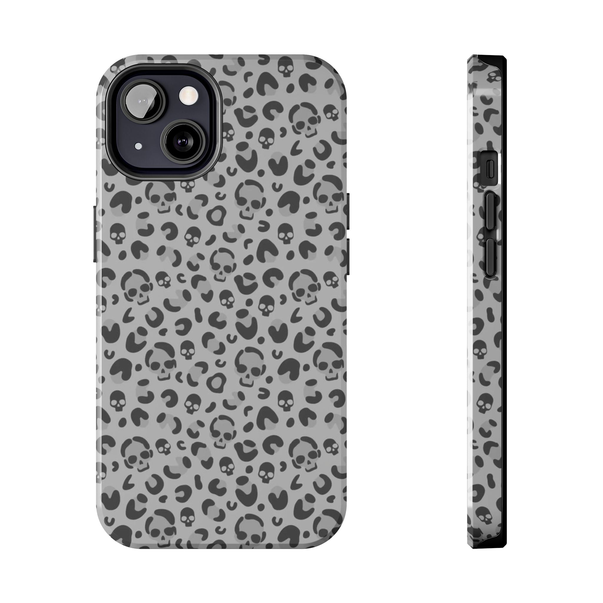Skull Cheetah Grey Leopard Phone Case