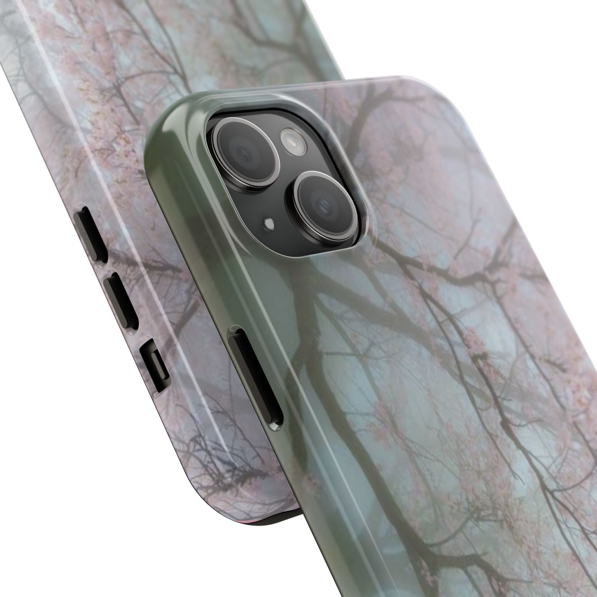 Foggy Cherry Blossom Cyber Phone Case  - Tough Impact-Resistant Case