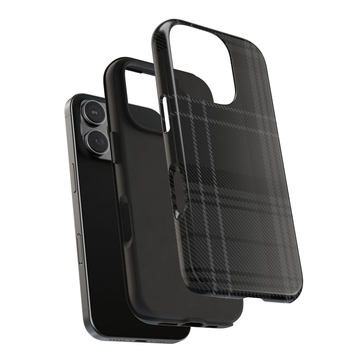 Black Plaid Gingham Phone Case