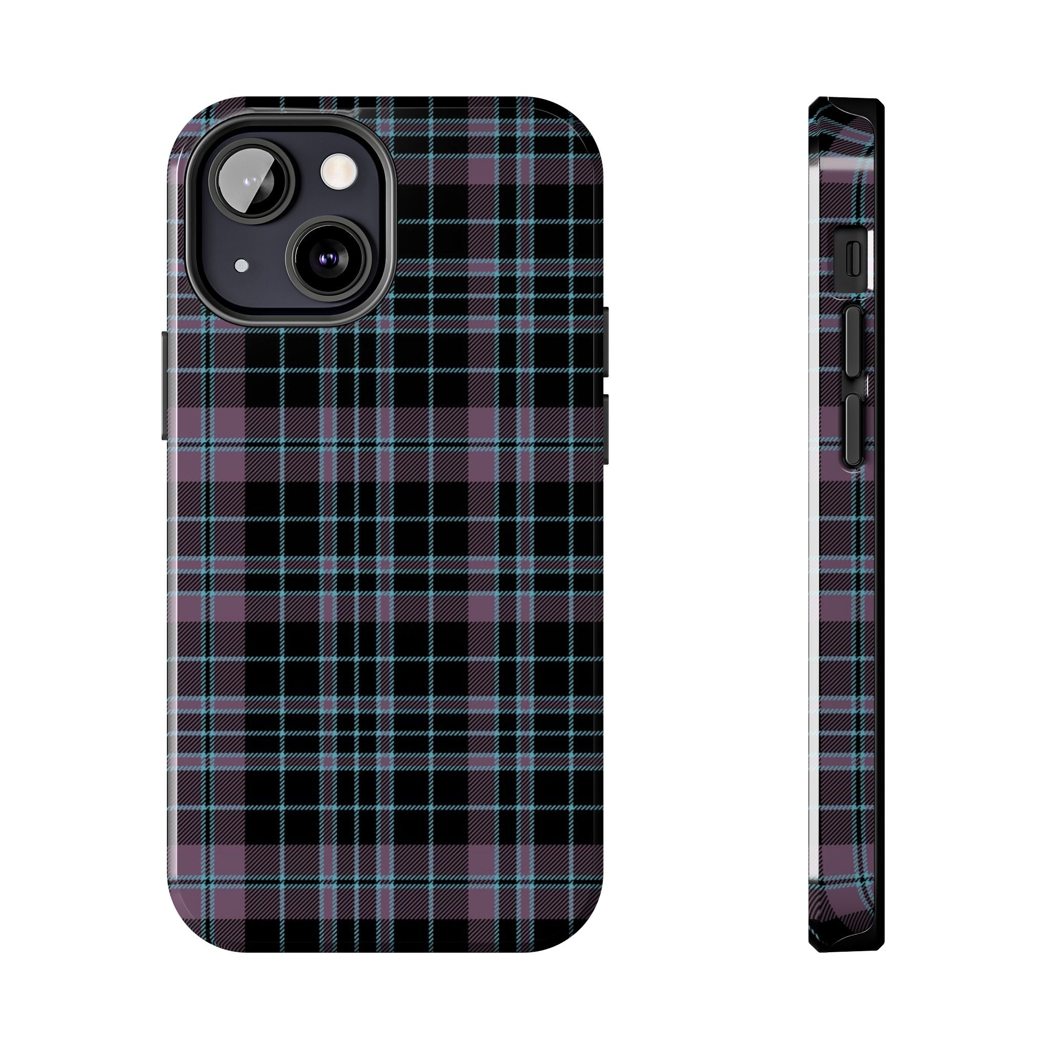 Punk Purple and Blue Plaid Phone Case
