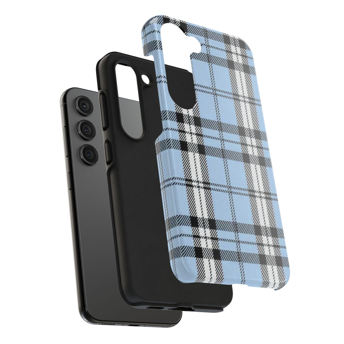 Light Baby Blue Gingham Plaid Phone Case