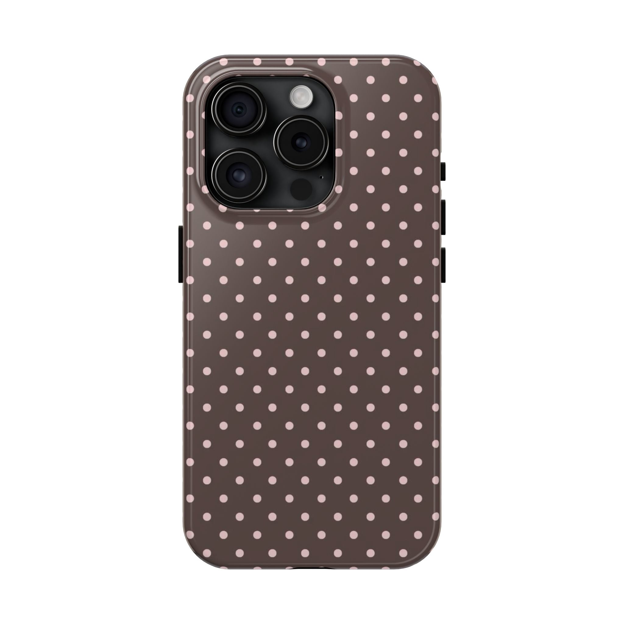 Brown with Pink Dots Phone Case  - Tough Impact-Resistant Case
