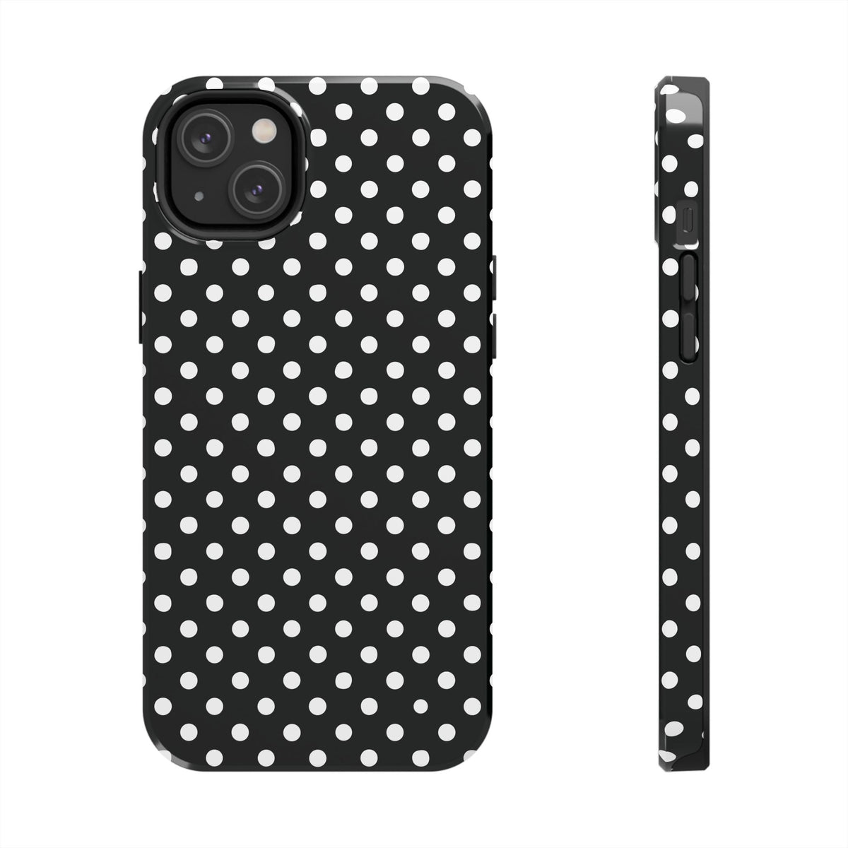 Black and White Polka Dot Phone Case  - Tough Impact-Resistant Case