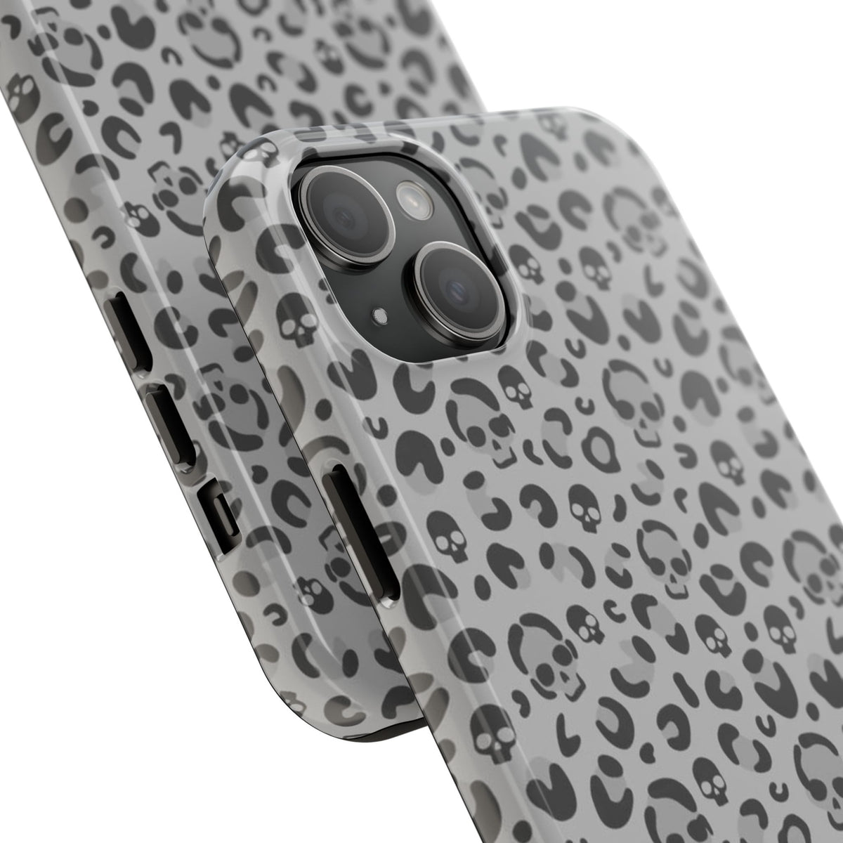 Skull Cheetah Grey Leopard Phone Case