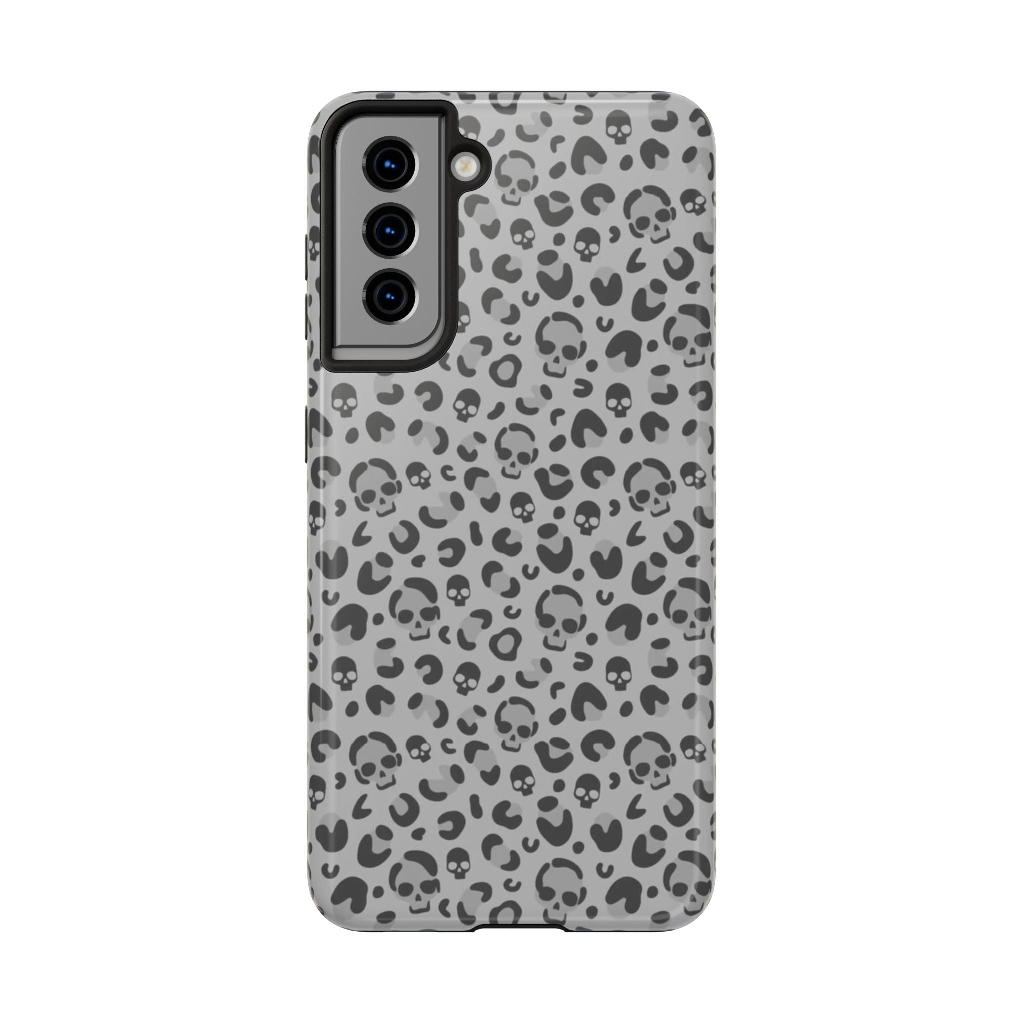 Skull Cheetah Grey Leopard Phone Case