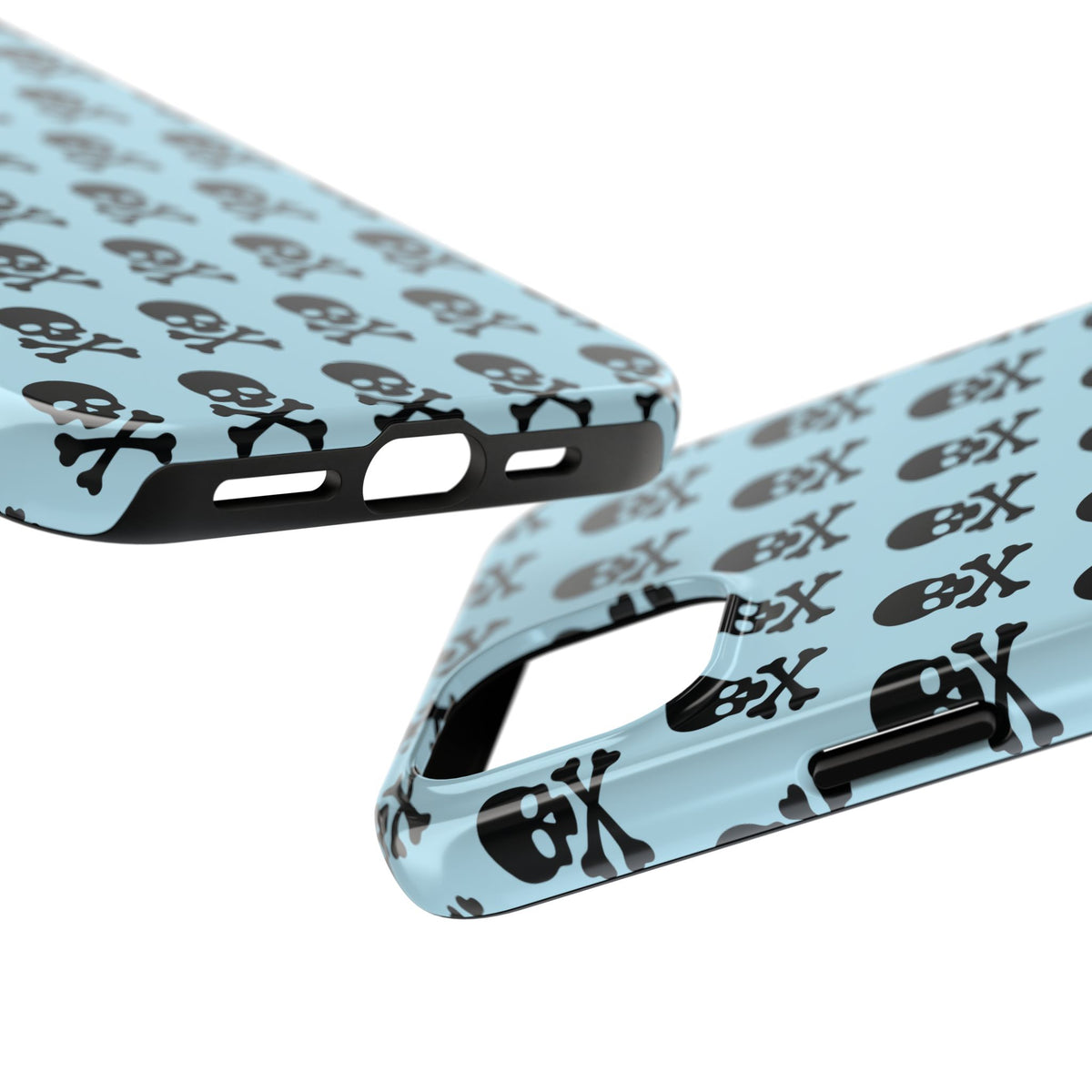 Blue Punk Skull Print Phone Case