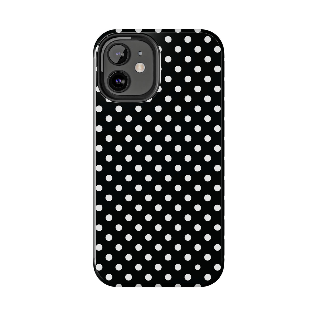 Black and White Polka Dot Phone Case  - Tough Impact-Resistant Case