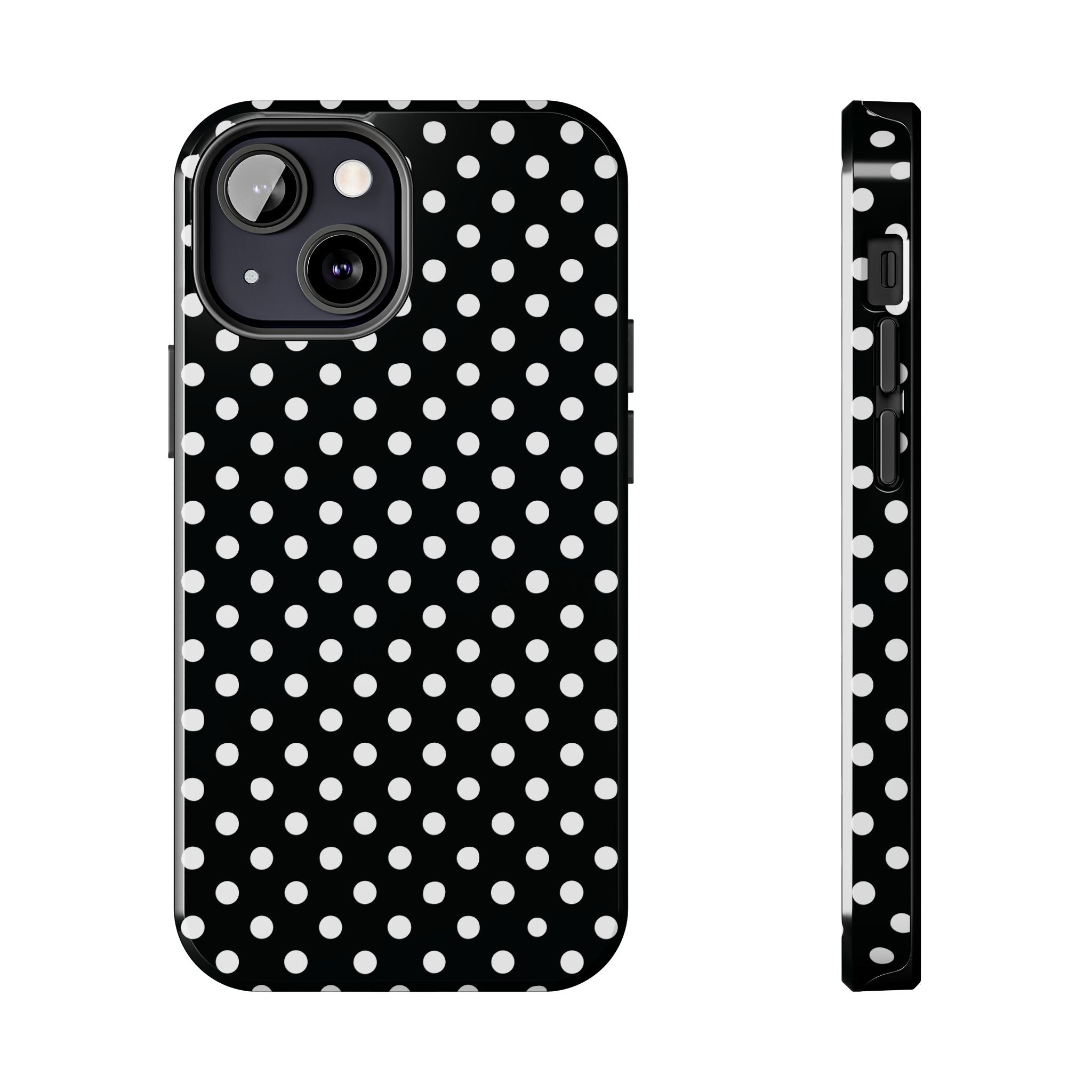 Black and White Polka Dot Phone Case  - Tough Impact-Resistant Case