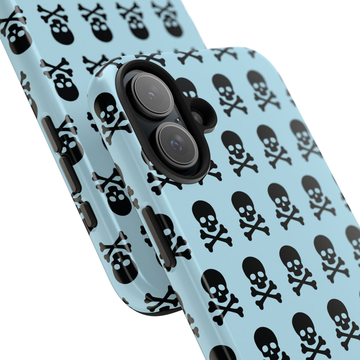 Blue Punk Skull Print Phone Case