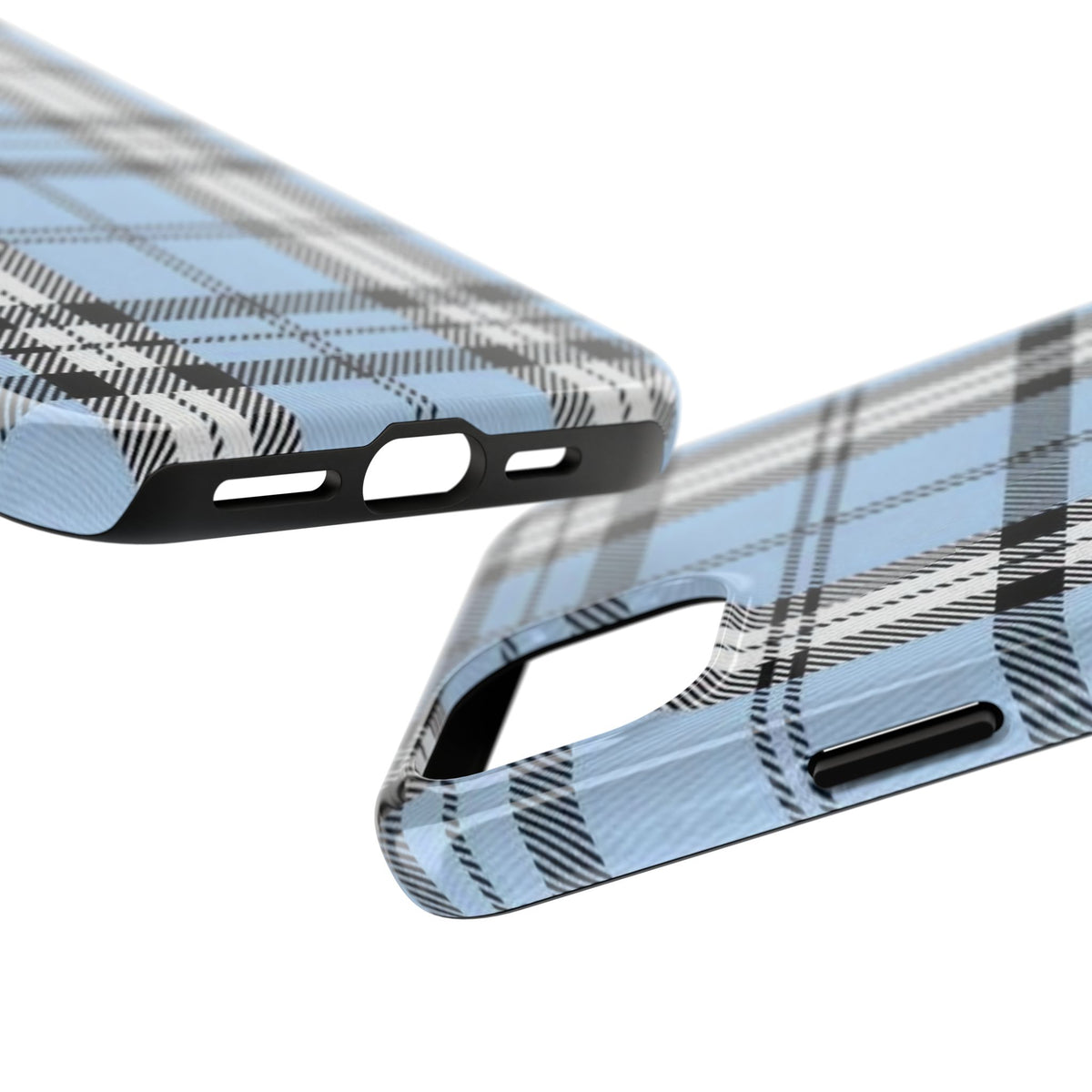 Light Baby Blue Gingham Plaid Phone Case