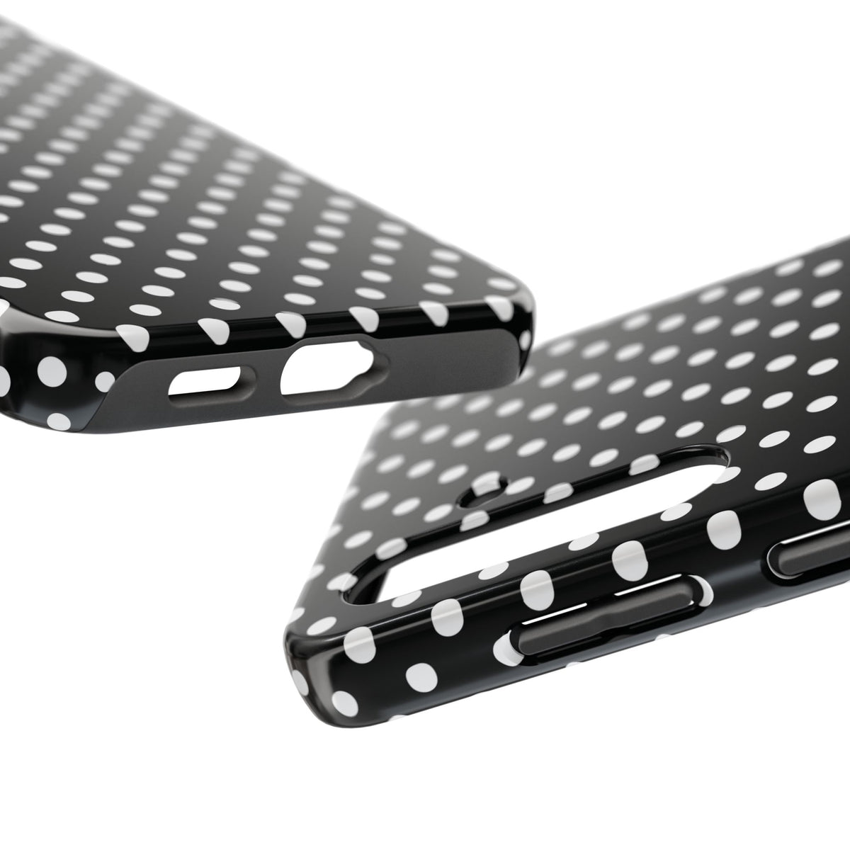 Black and White Polka Dot Phone Case  - Tough Impact-Resistant Case