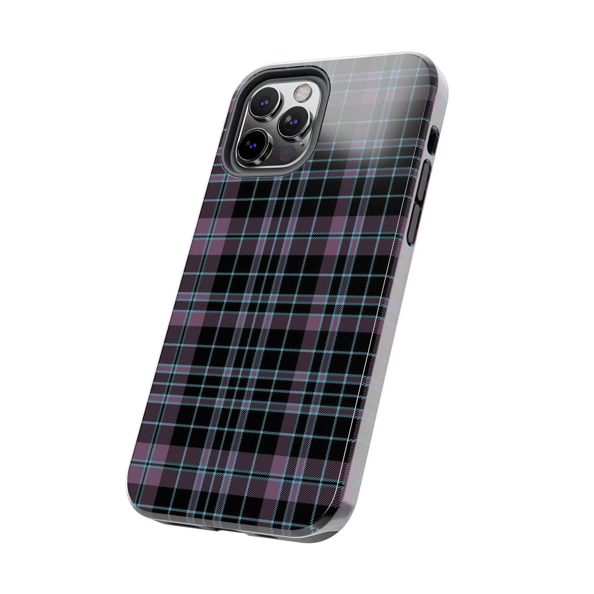 Punk Purple and Blue Plaid Phone Case