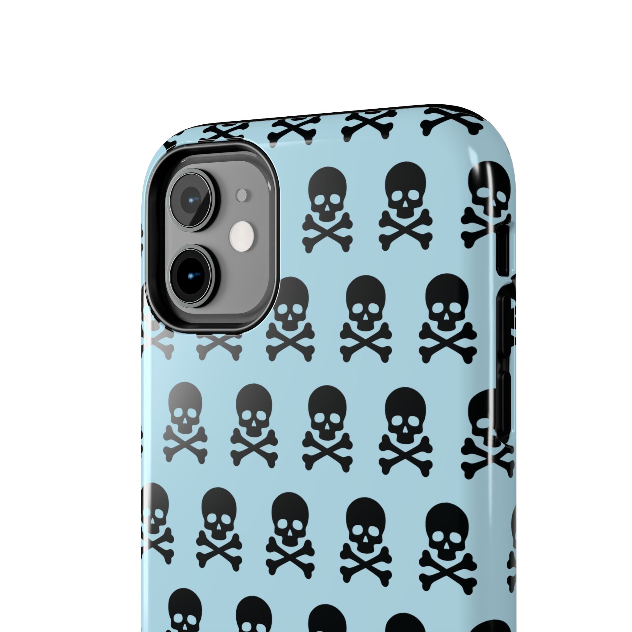 Blue Punk Skull Print Phone Case