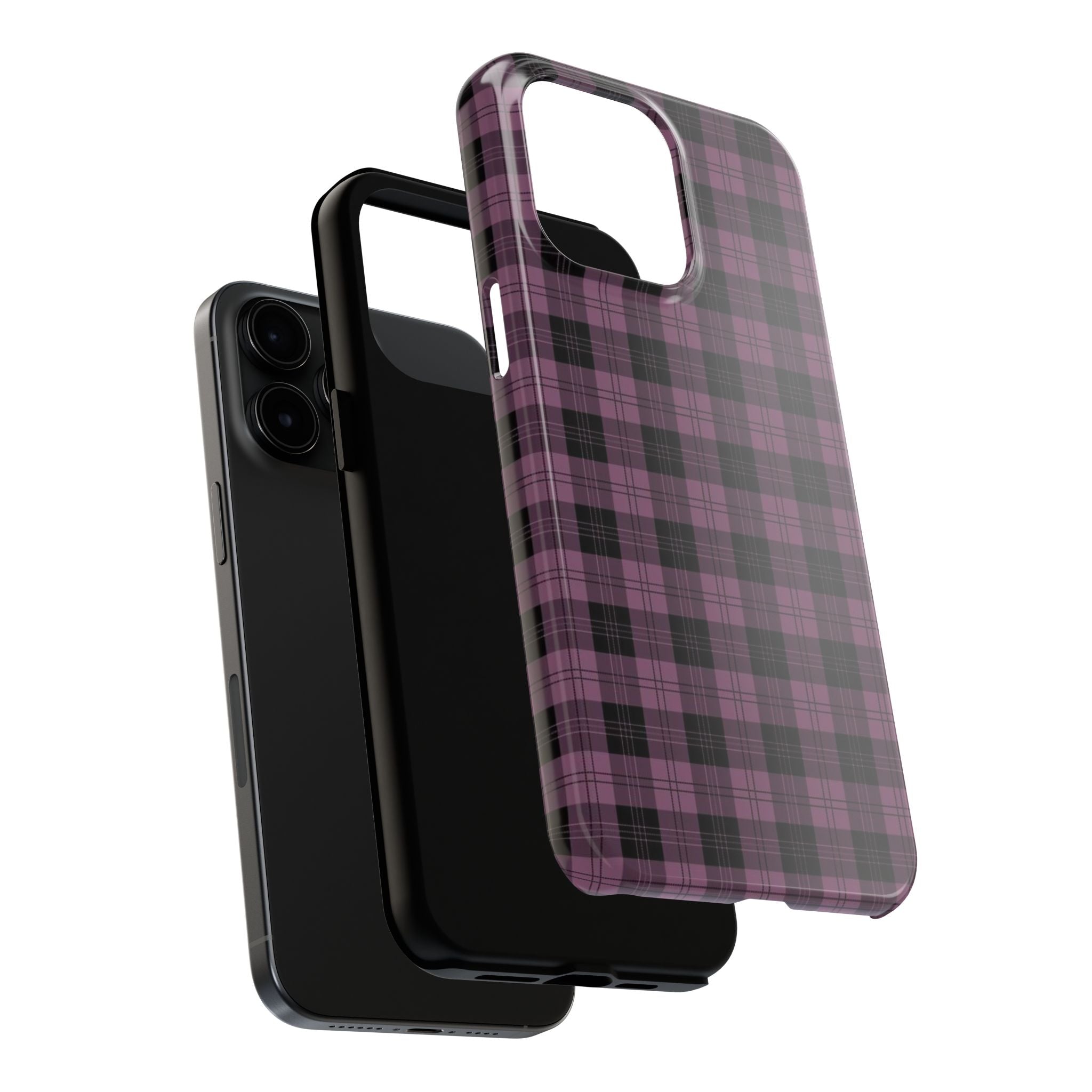 Emo Dark Pink Gingham Plaid Phone Case  - Tough Impact-Resistant Case