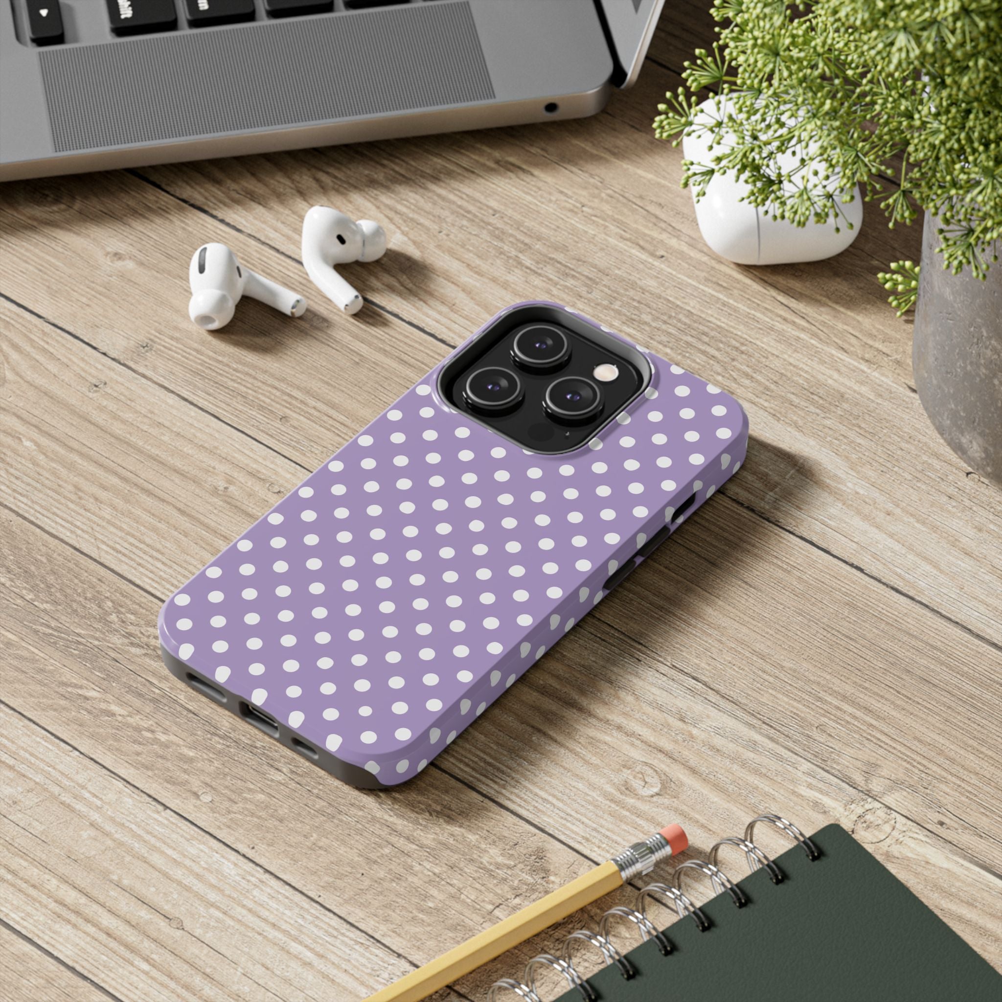 Purple Polka Dot Phone Case  - Tough Impact-Resistant Case
