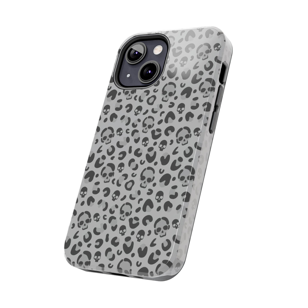 Skull Cheetah Grey Leopard Phone Case