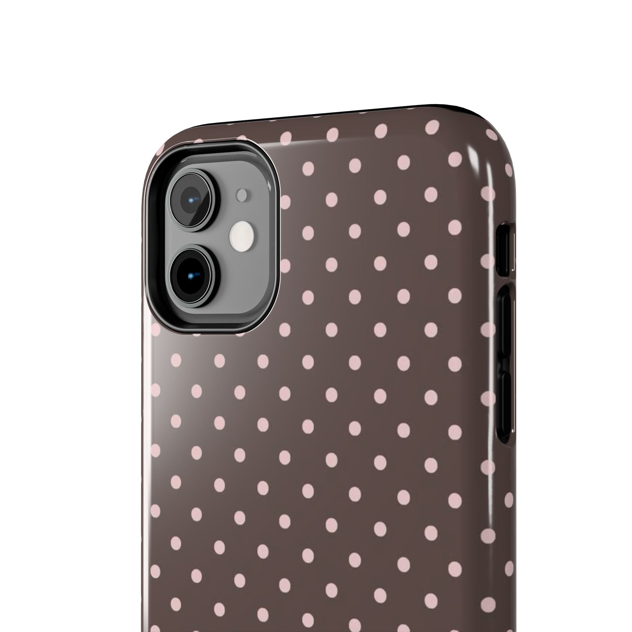 Brown with Pink Dots Phone Case  - Tough Impact-Resistant Case