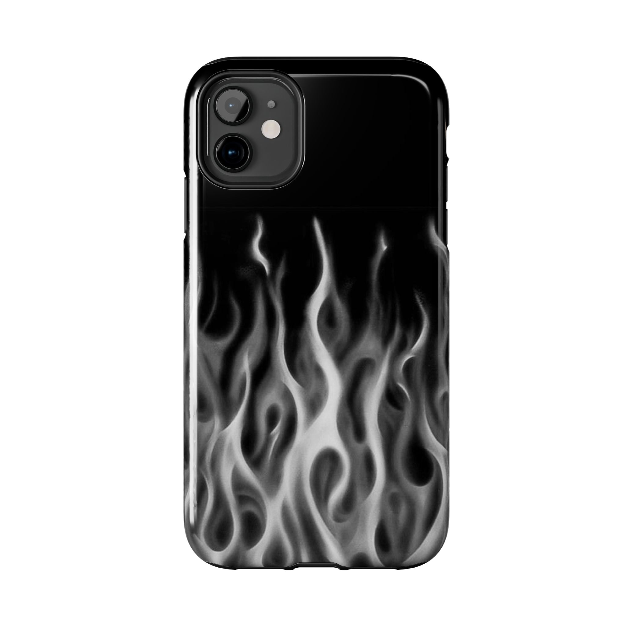 White Airbrush Flames Phone Case  - Tough Impact-Resistant Case