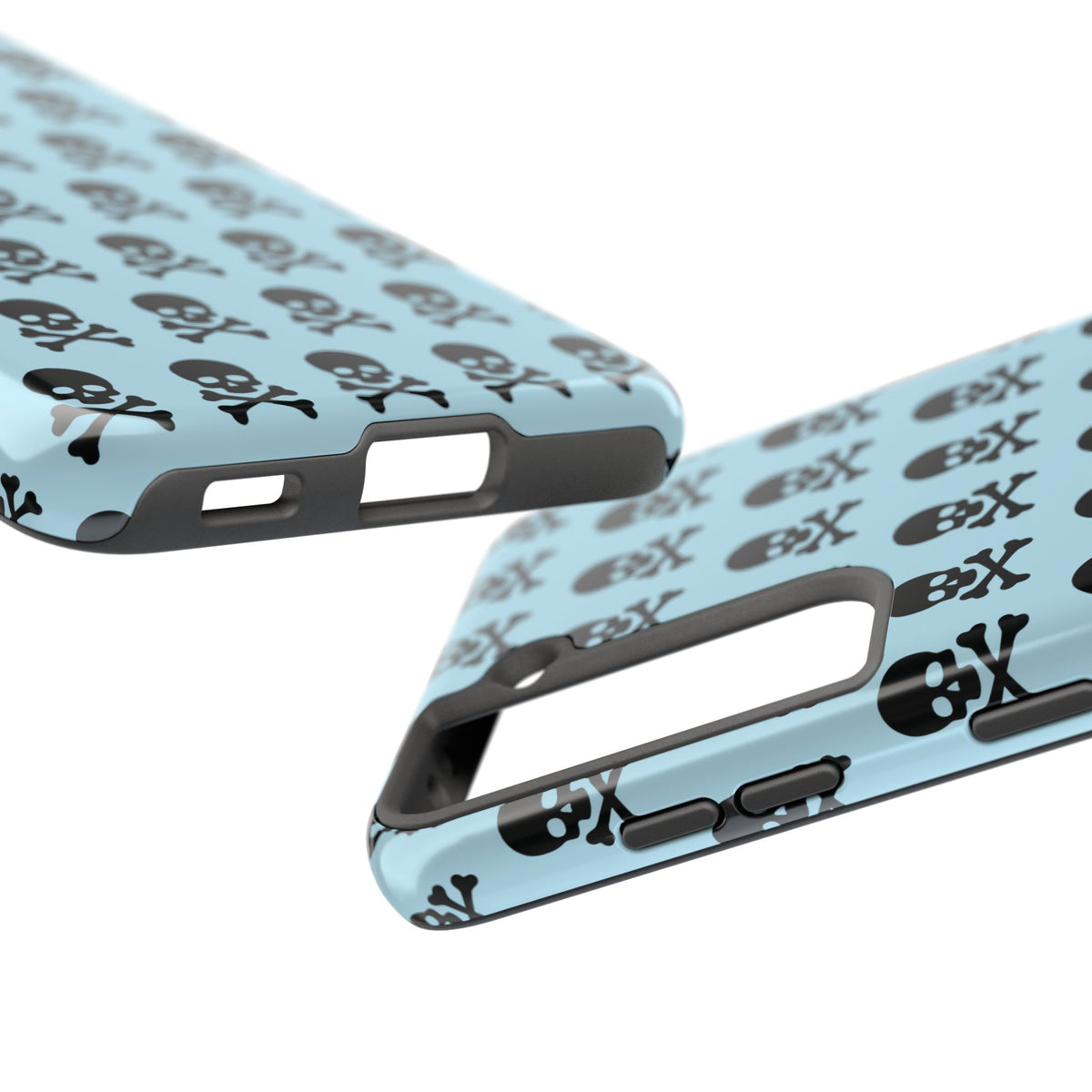 Blue Punk Skull Print Phone Case