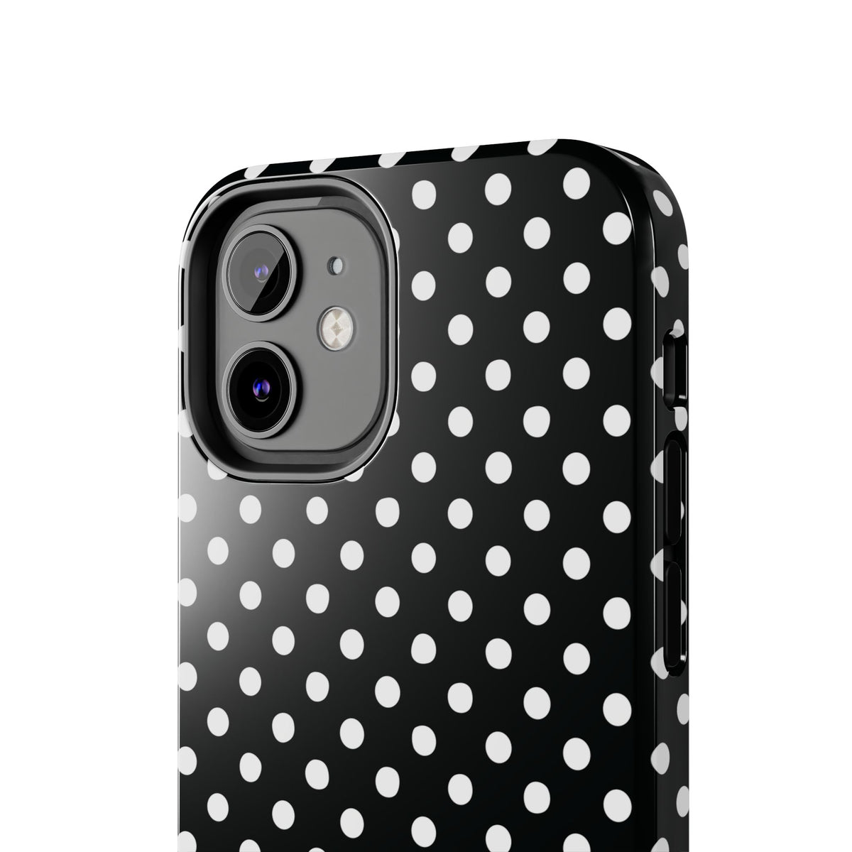 Black and White Polka Dot Phone Case  - Tough Impact-Resistant Case