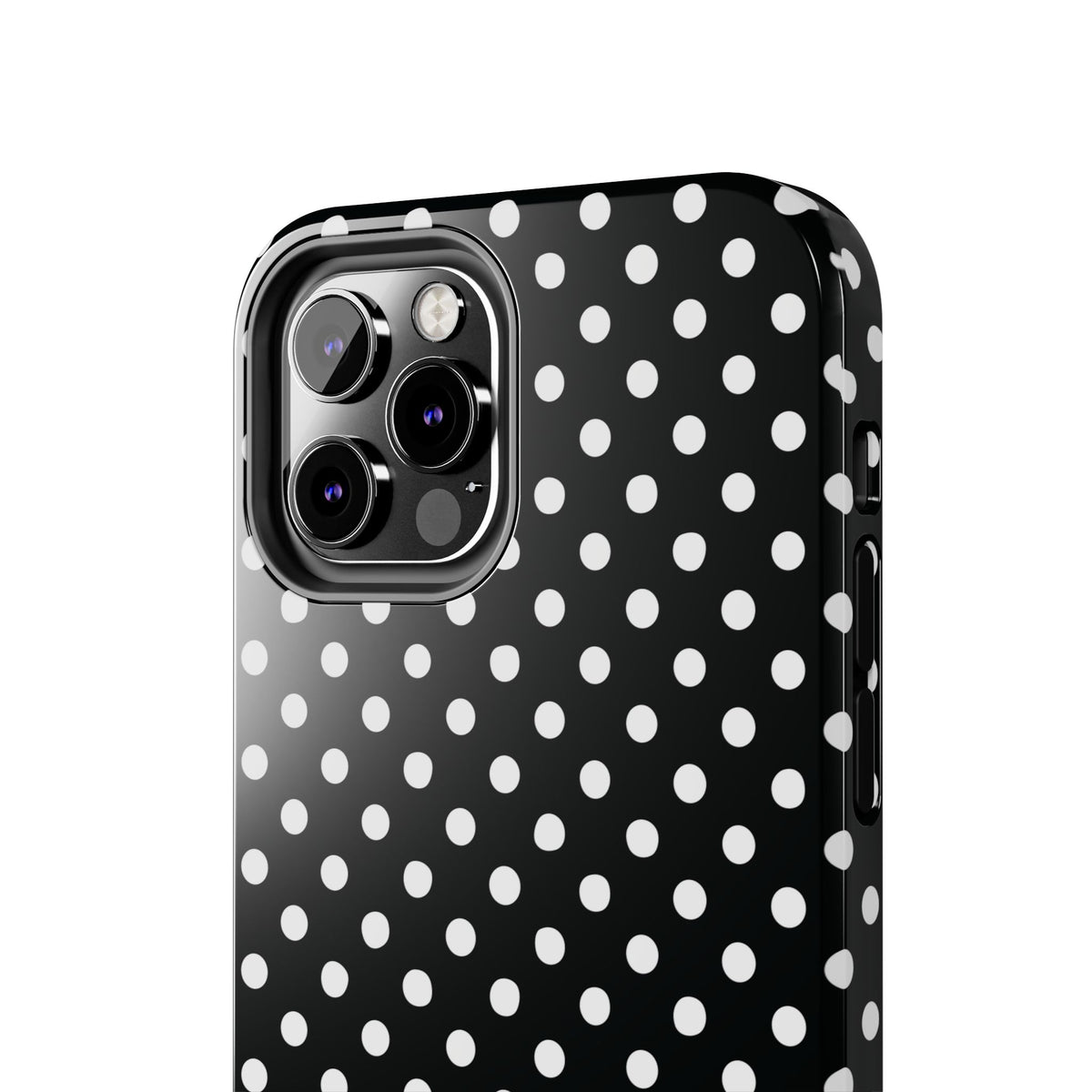 Black and White Polka Dot Phone Case  - Tough Impact-Resistant Case