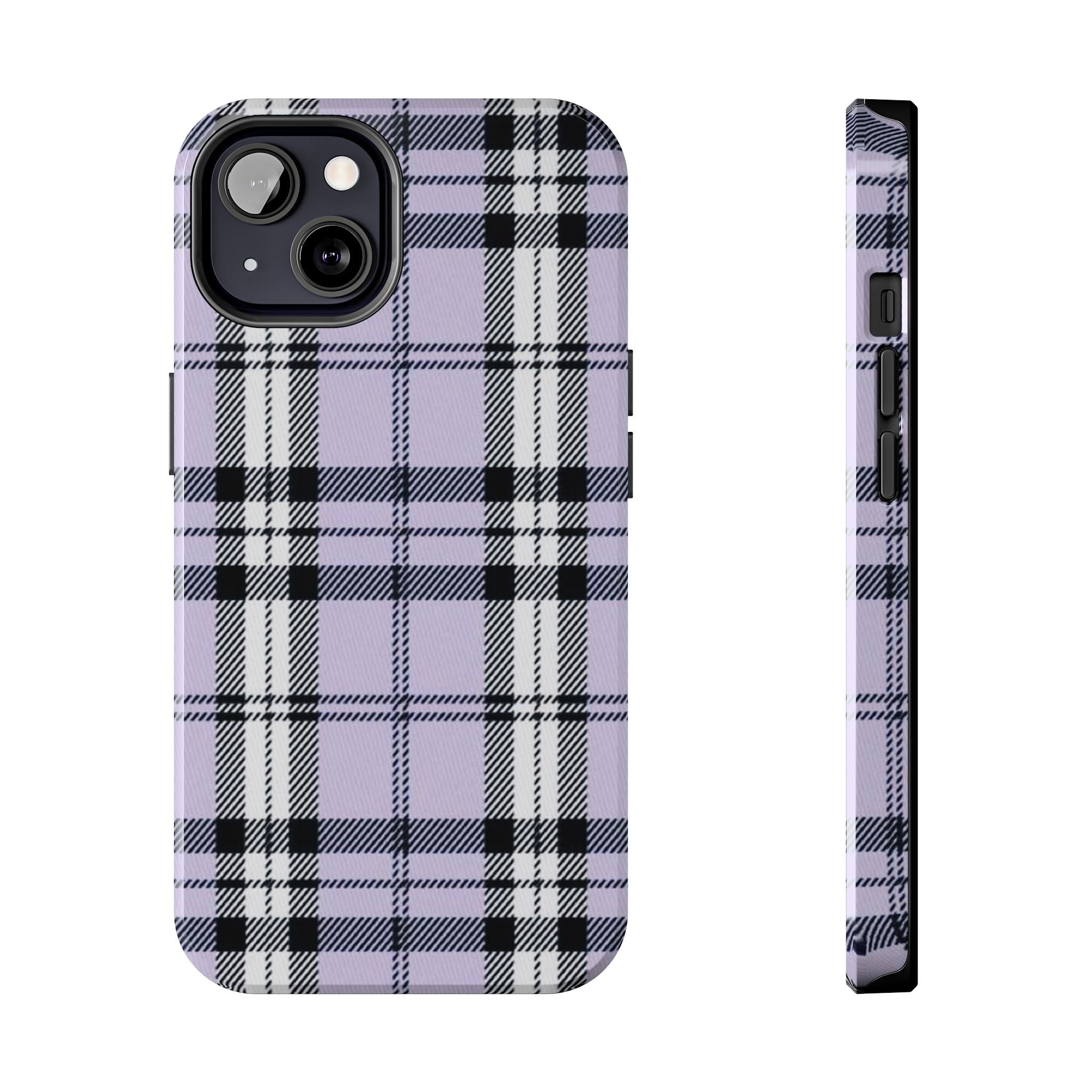 Lavender Light Purple Gingham Plaid Phone Case  - Tough Impact-Resistant Case