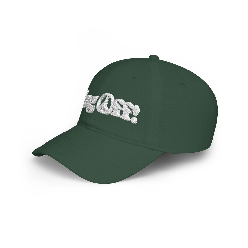 Log Off Peace Sign (White Text) Low Profile Baseball Cap