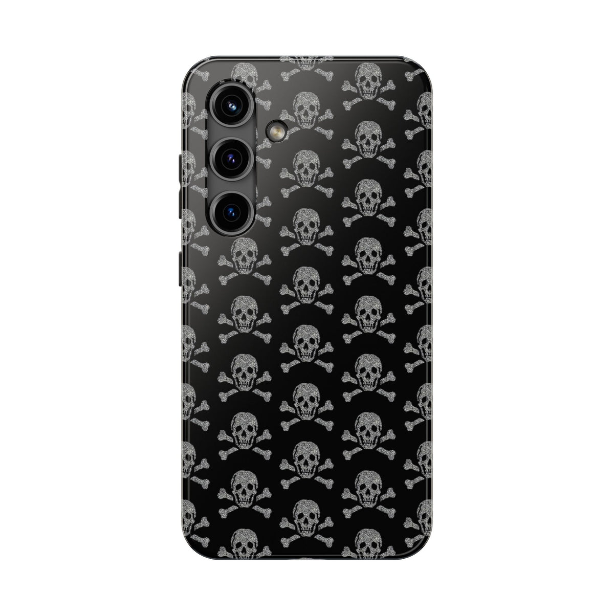 Silver Skull Print Phone Case  - Tough Impact-Resistant Case