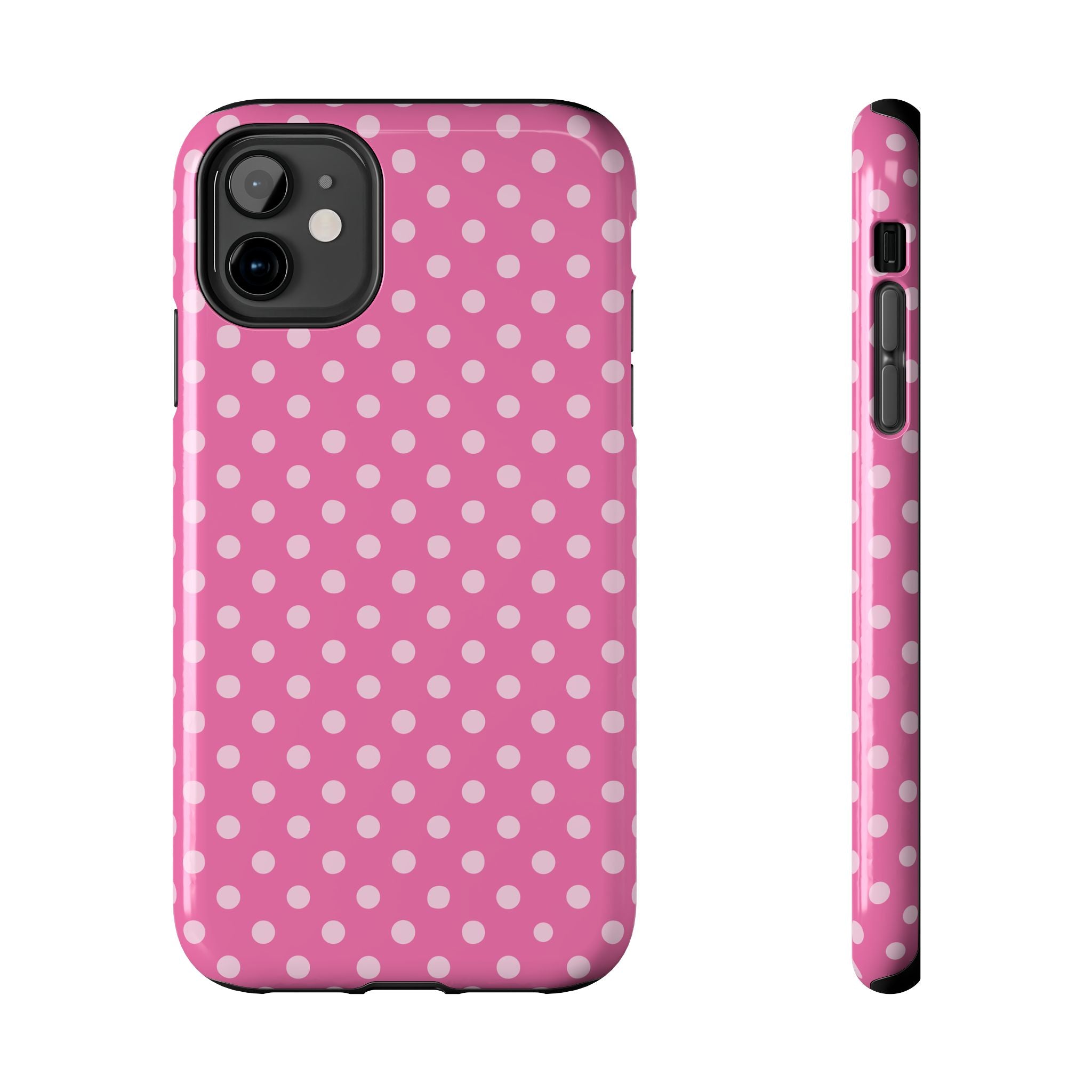 Pink on Pink Polka Dot Phone Case  - Tough Impact-Resistant Case