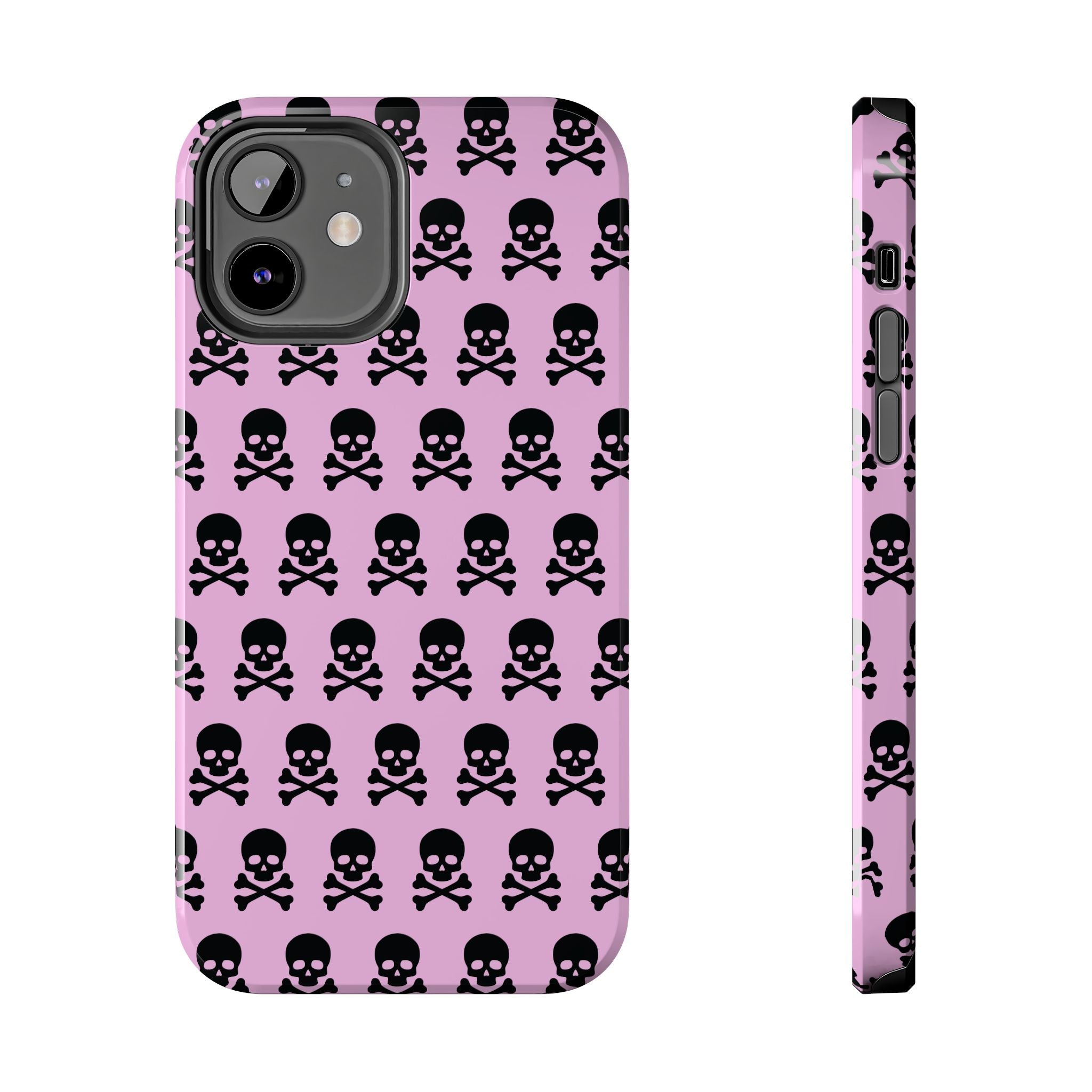 Pink Punk Skull Print Phone Case
