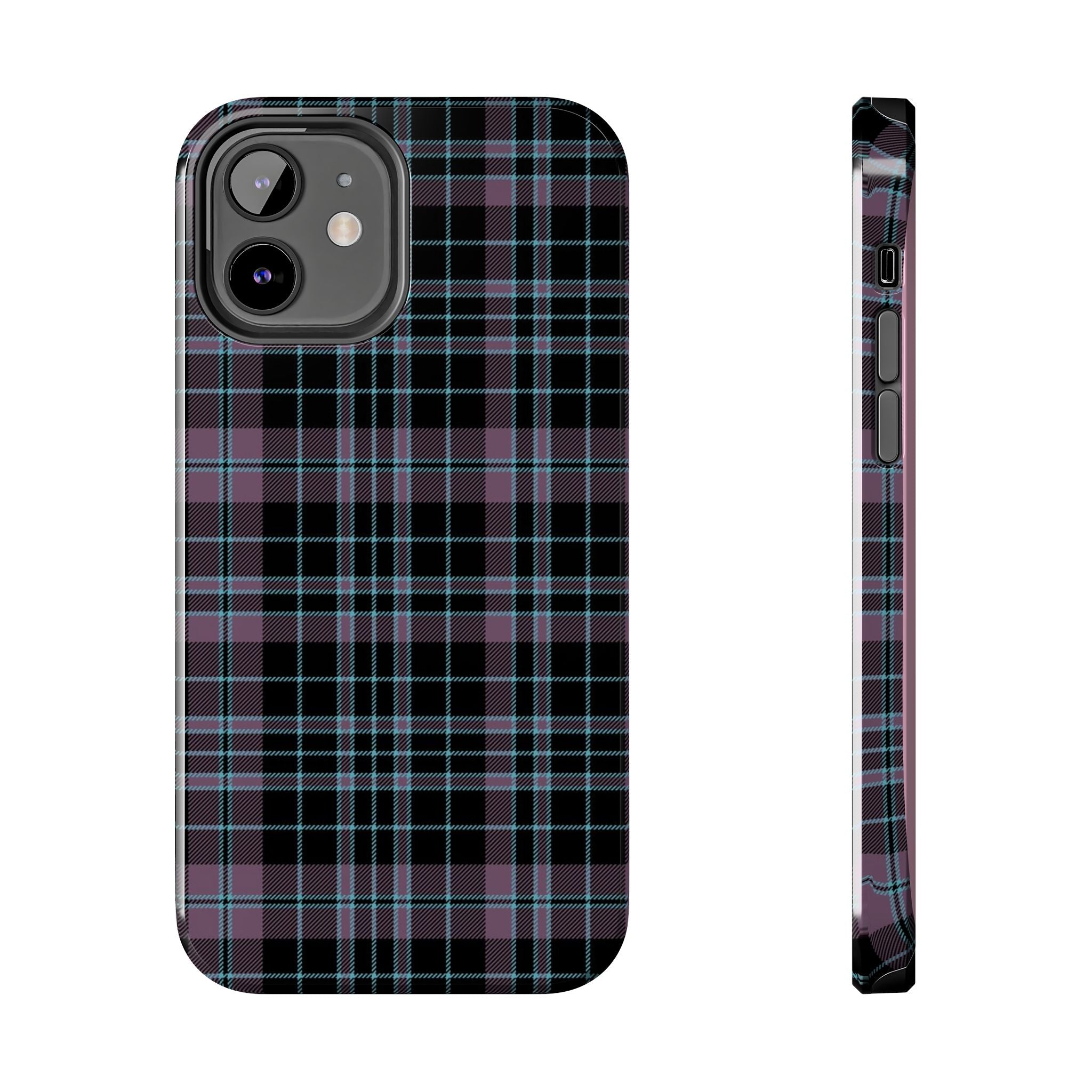 Punk Purple and Blue Plaid Phone Case