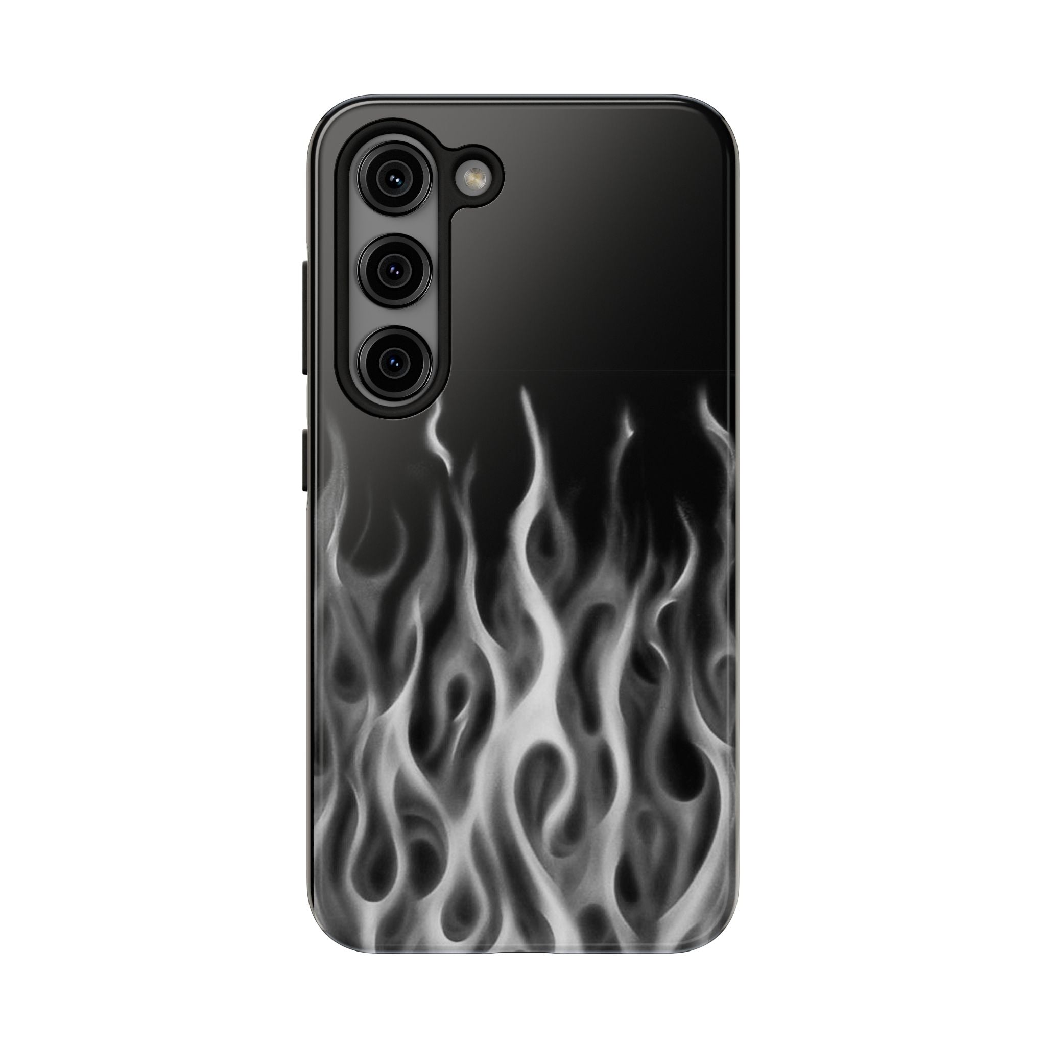 White Airbrush Flames Phone Case  - Tough Impact-Resistant Case
