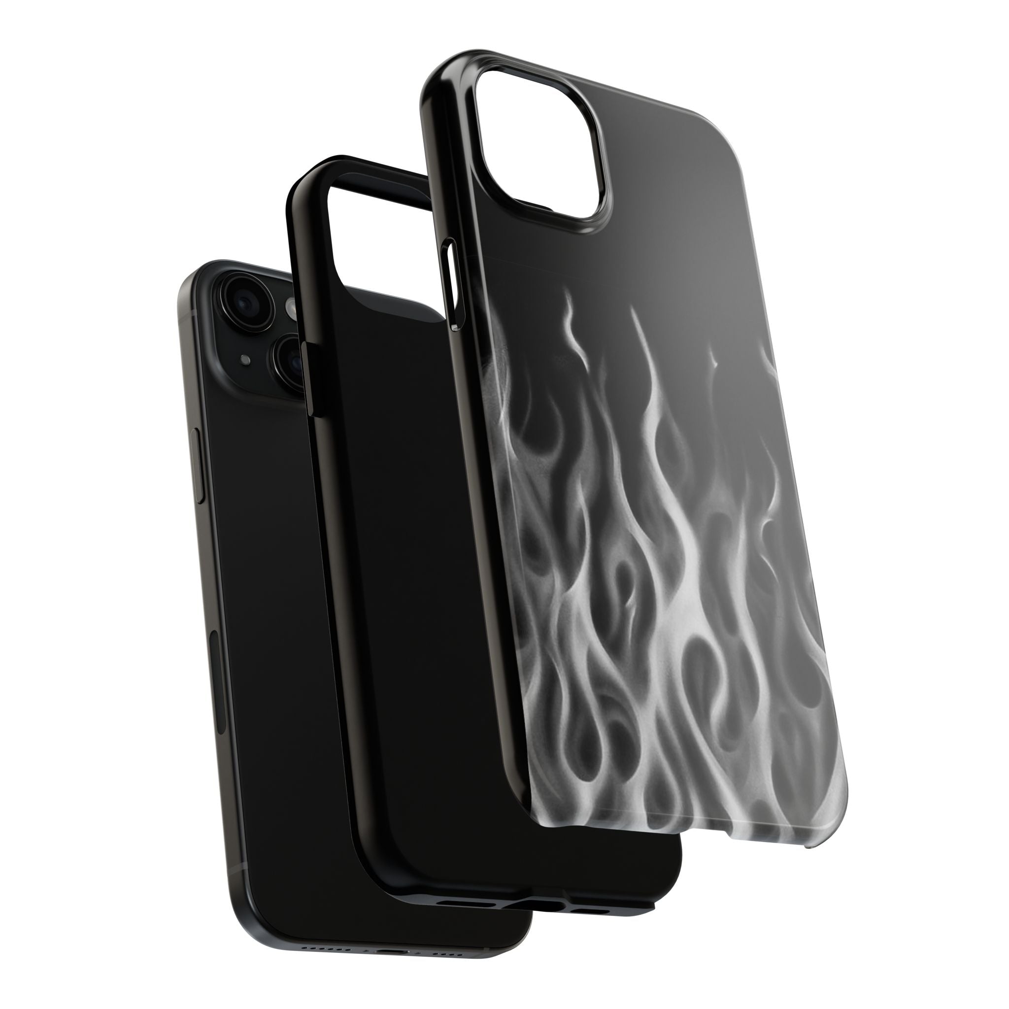 White Airbrush Flames Phone Case  - Tough Impact-Resistant Case