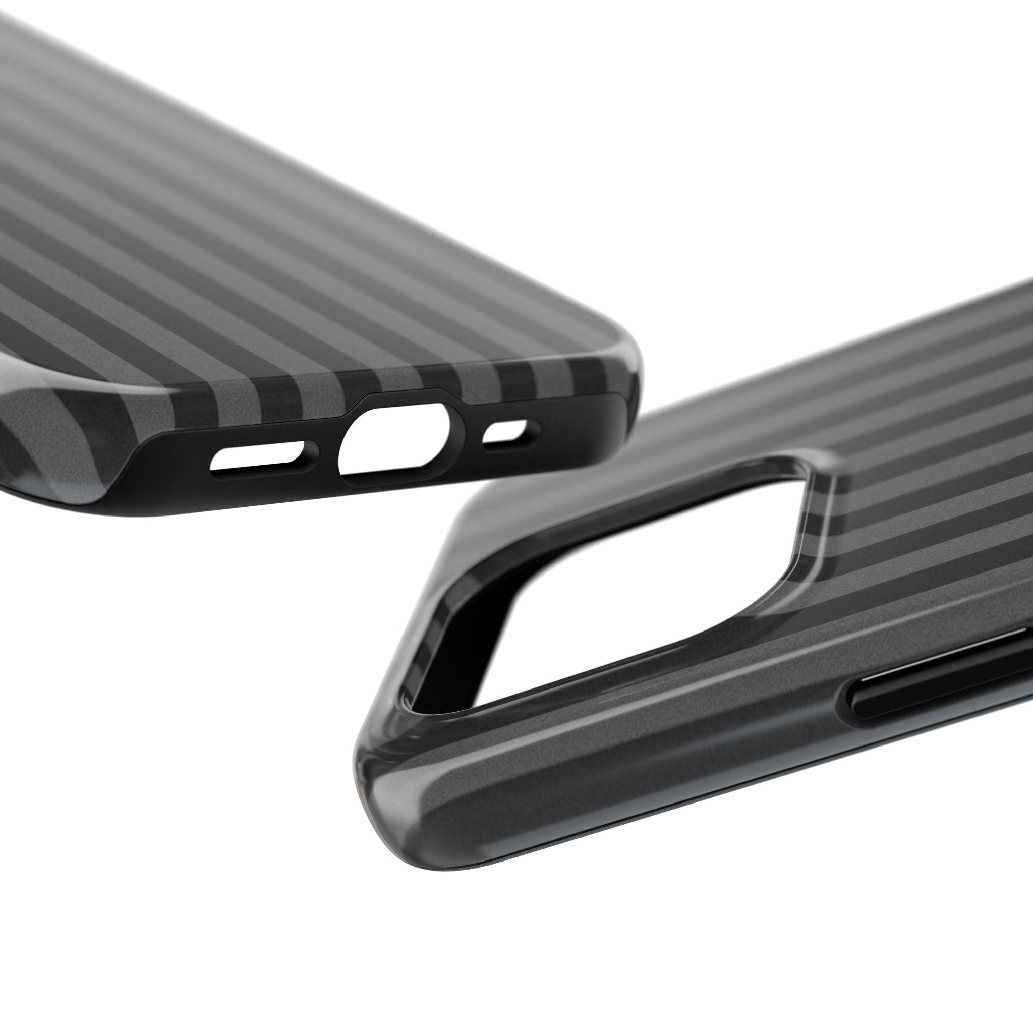 Dark Grey and Black Stripes Phone Case