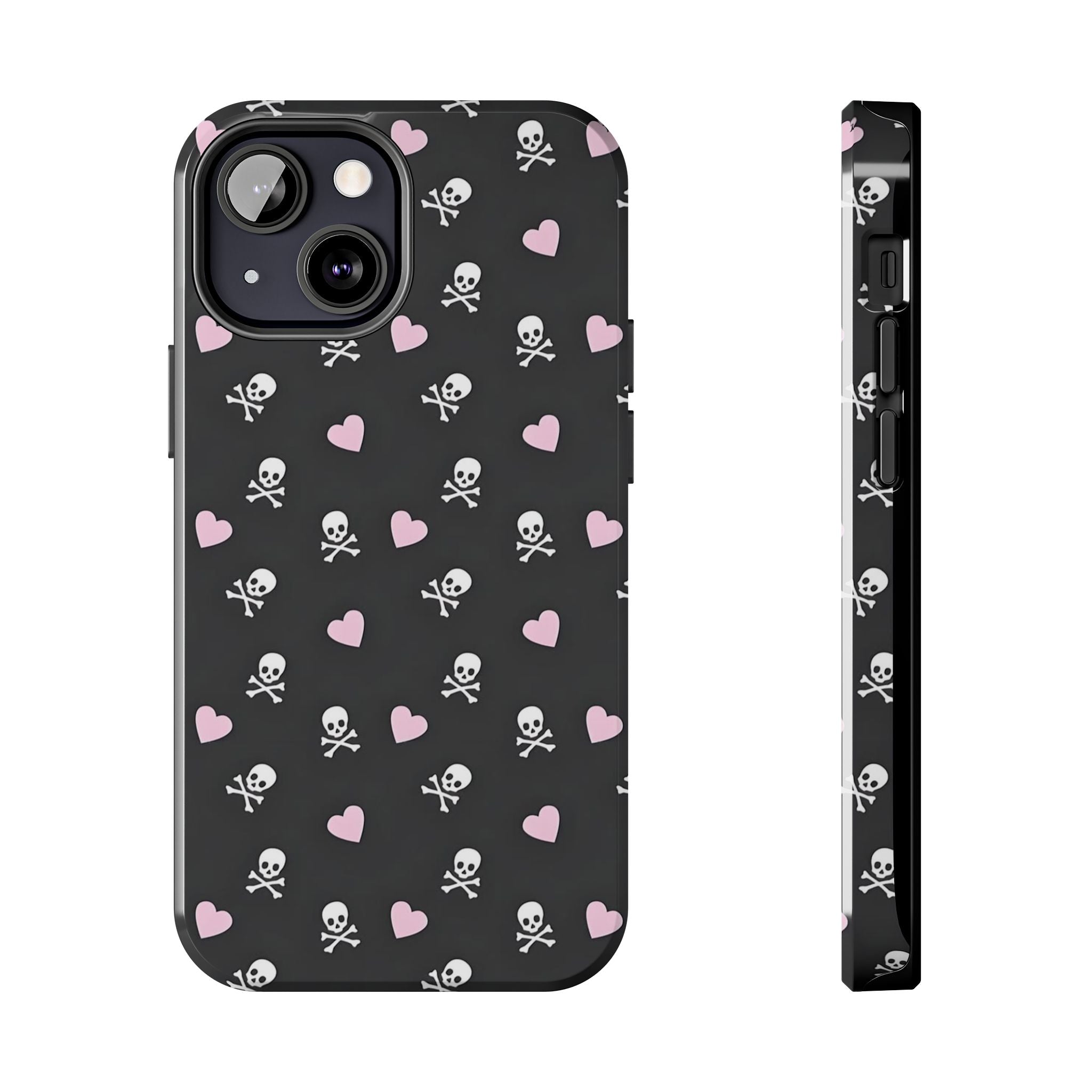 Cute Skulls and Hearts Phone Case  - Tough Impact-Resistant Case