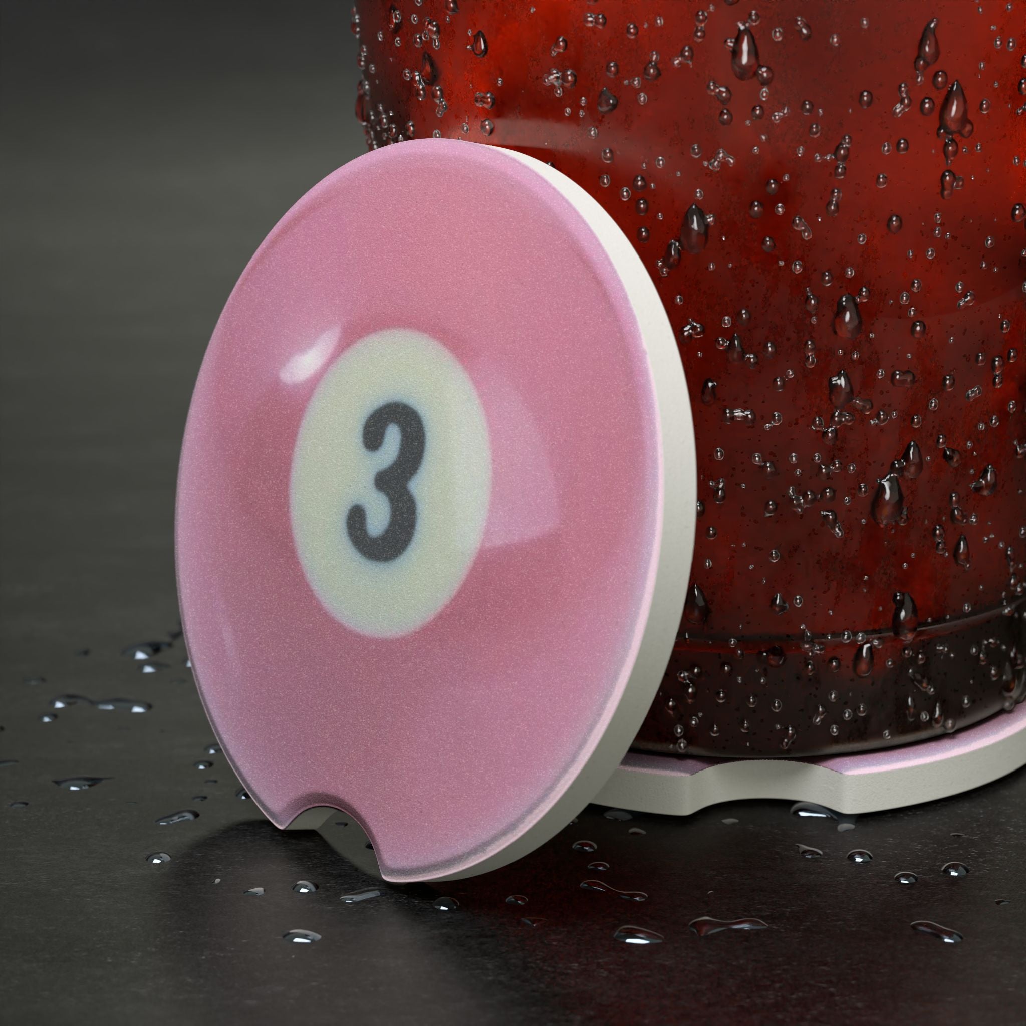 Pink 3 Ball Cute Soapstone Car Coaster