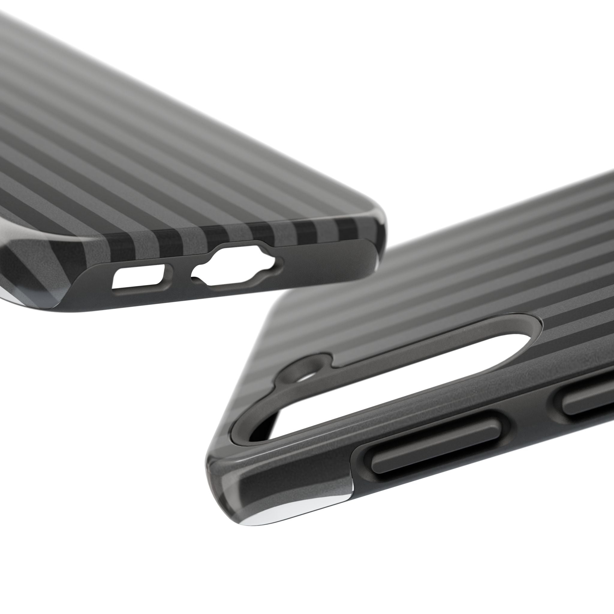 Dark Grey and Black Stripes Phone Case