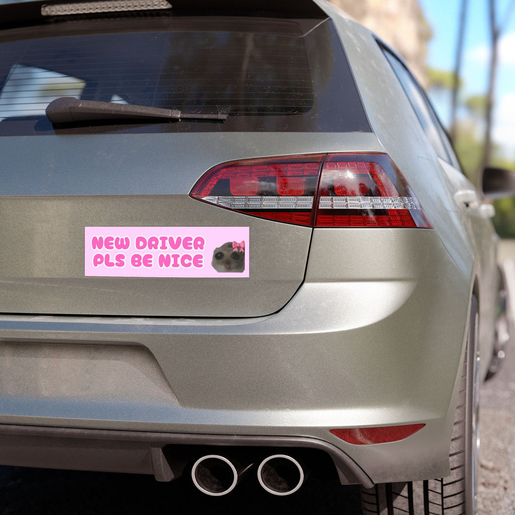 Funny new driver gift - Pls be nice to me bumper magnet