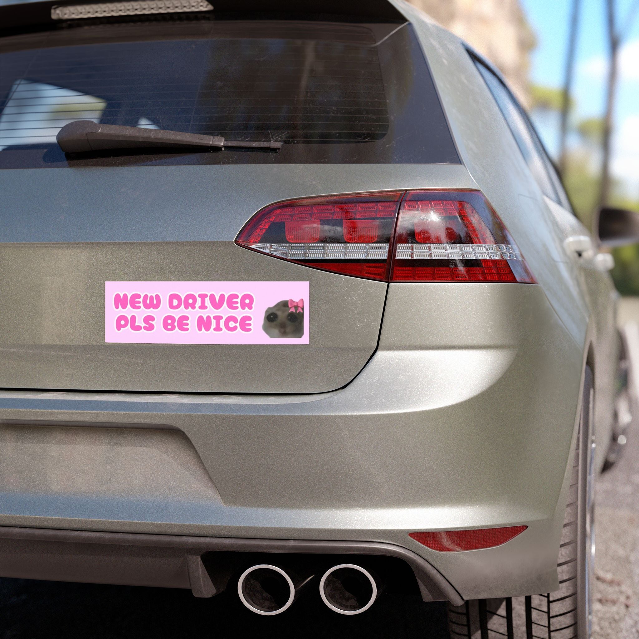 Funny new driver gift - Pls be nice to me bumper magnet