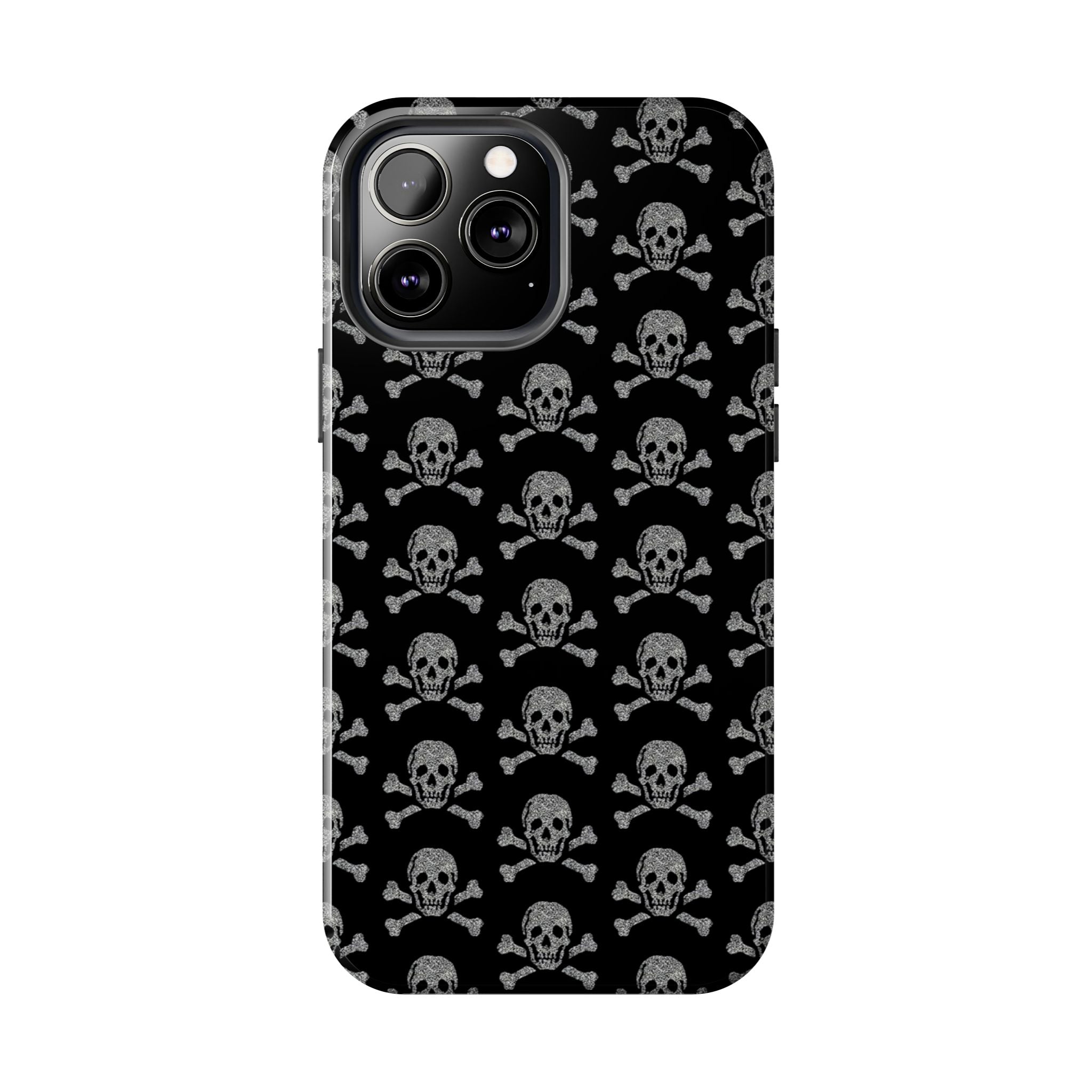 Silver Skull Print Phone Case  - Tough Impact-Resistant Case
