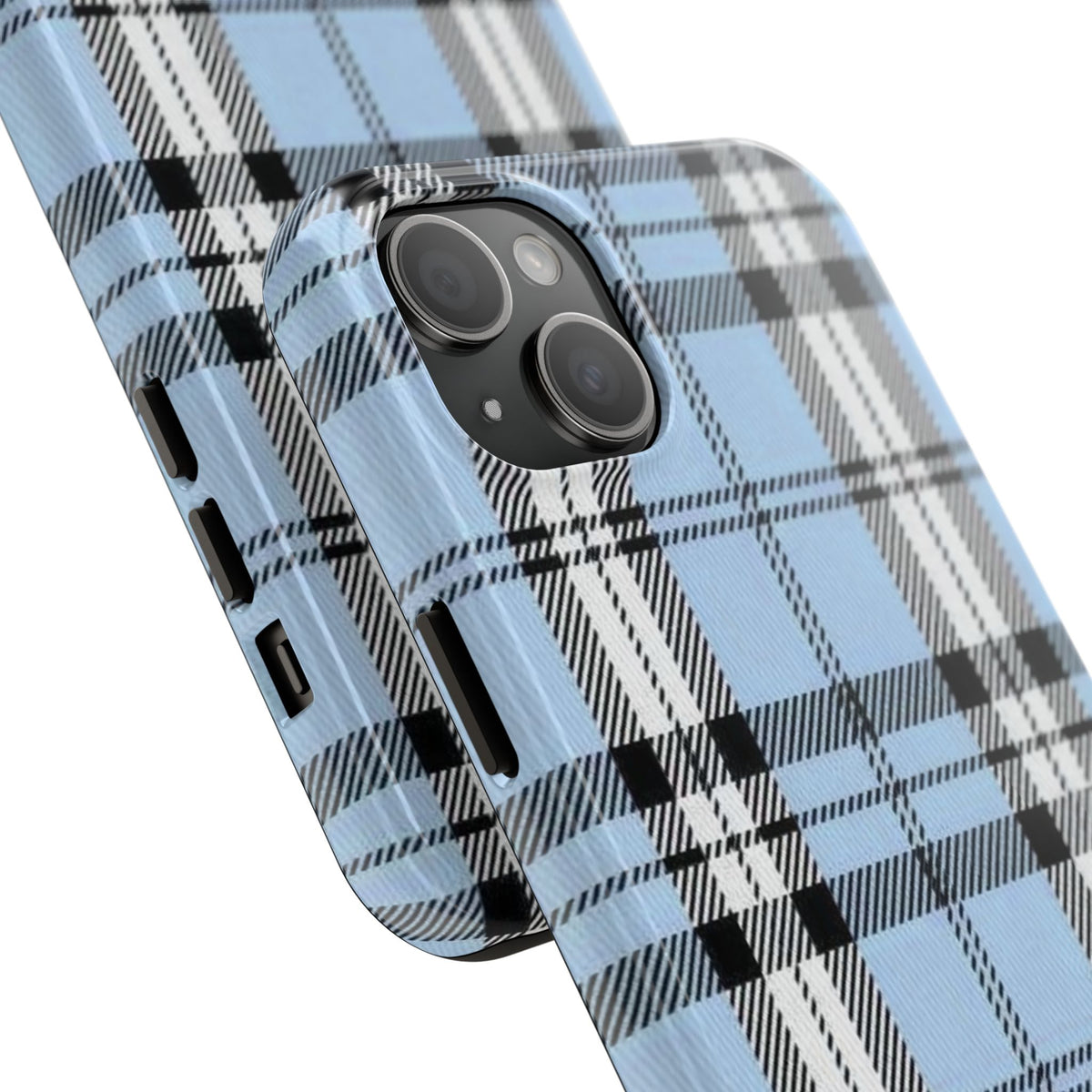 Light Baby Blue Gingham Plaid Phone Case