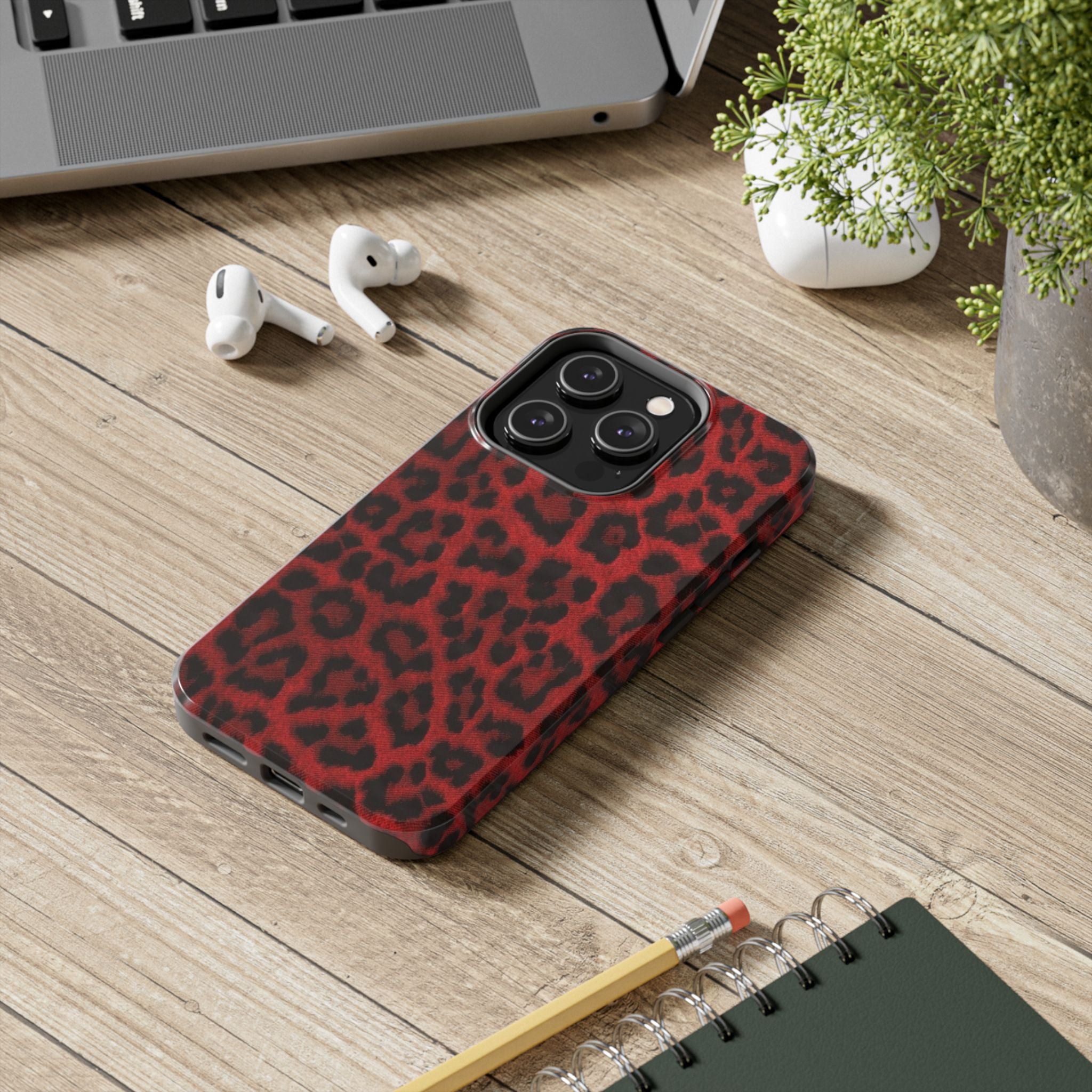 Red Cheetah Leopard Phone Case  - Tough Impact-Resistant Case