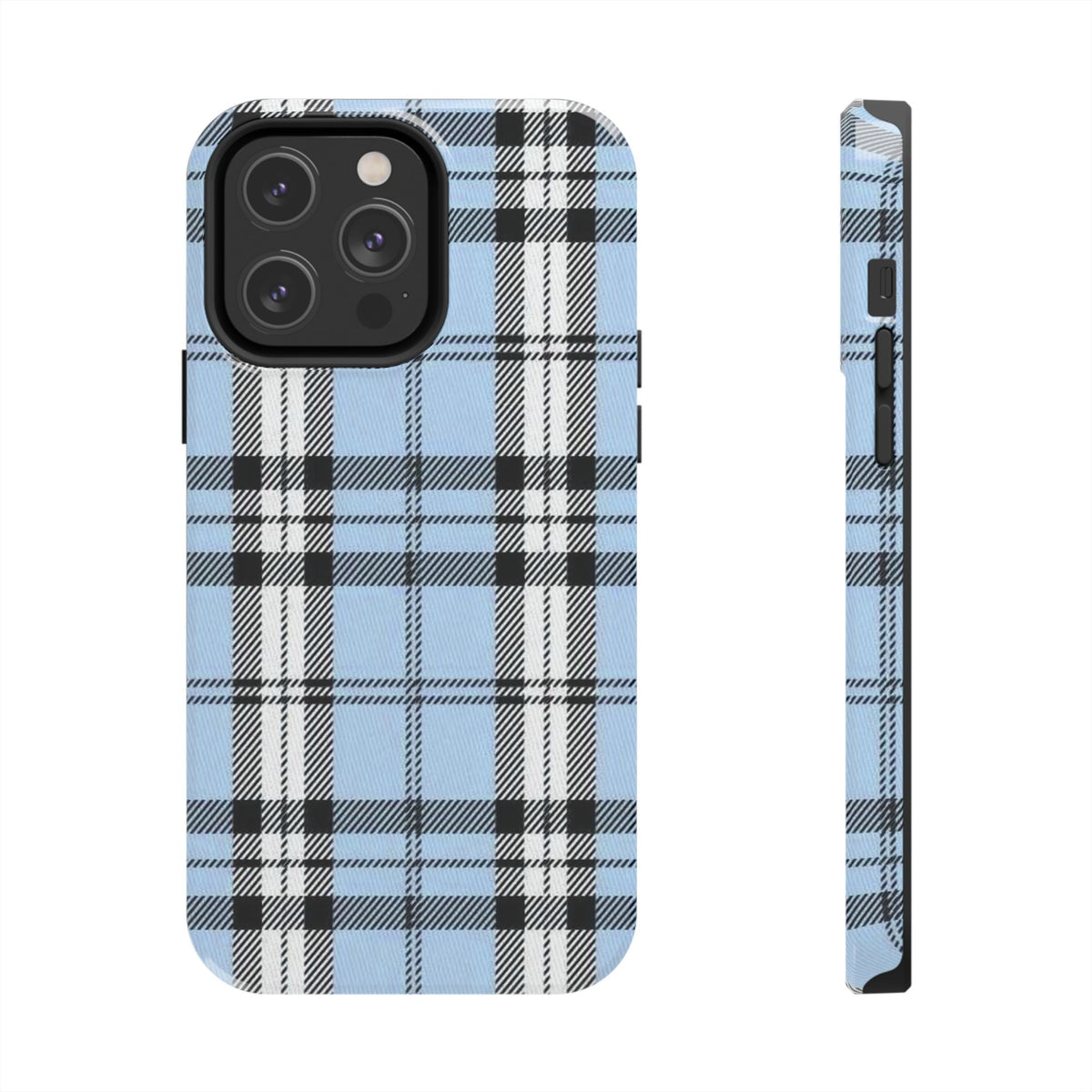Light Baby Blue Gingham Plaid Phone Case