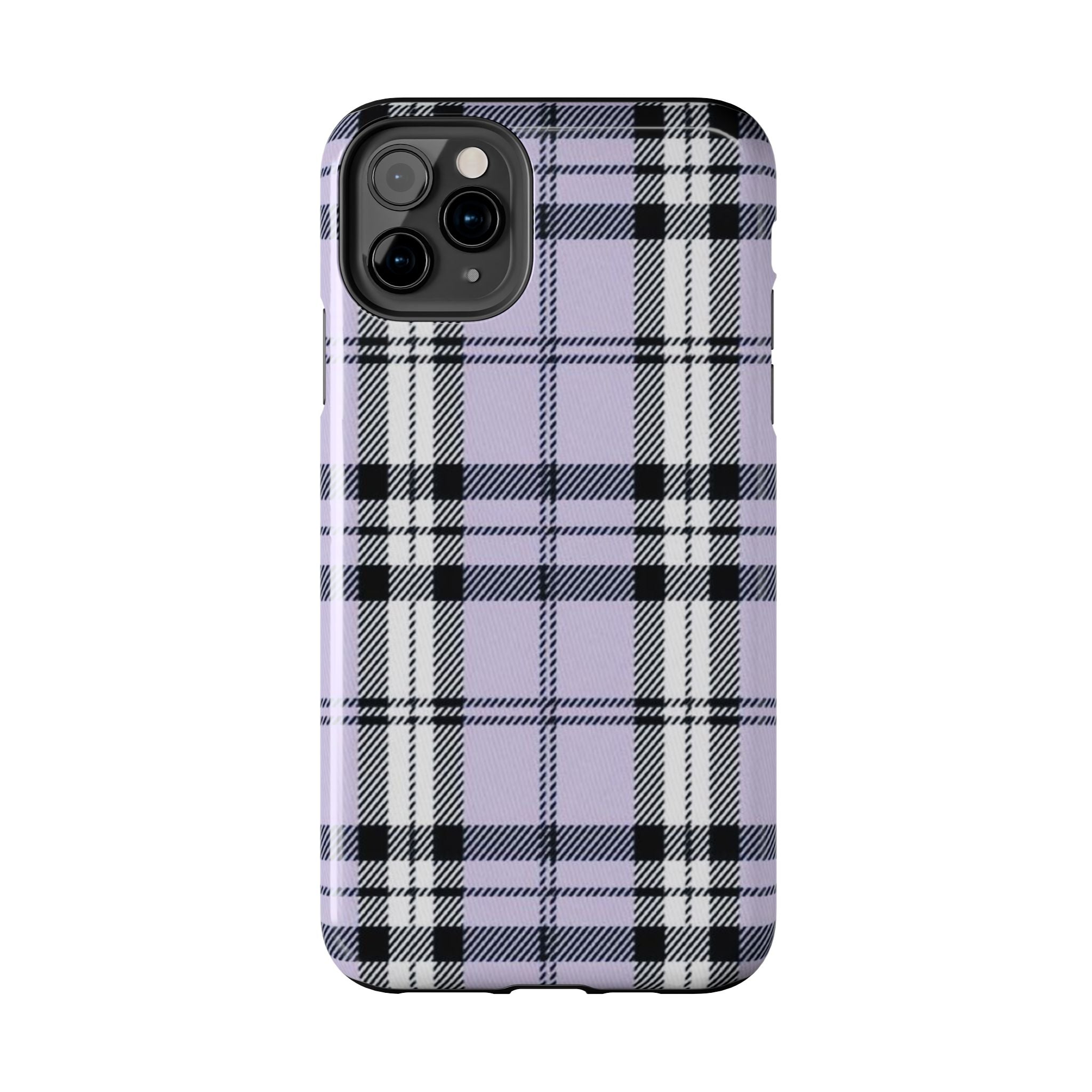Lavender Light Purple Gingham Plaid Phone Case  - Tough Impact-Resistant Case