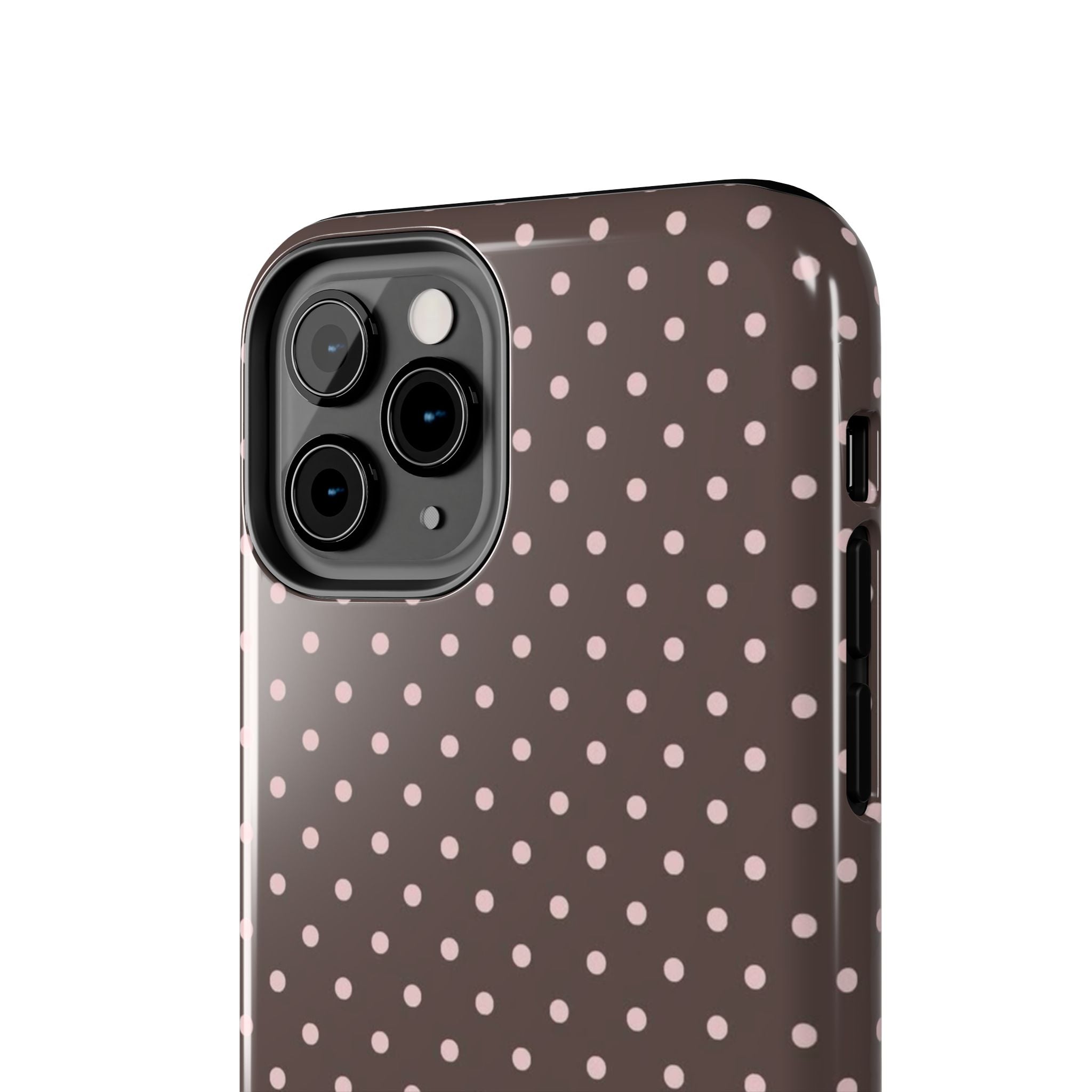 Brown with Pink Dots Phone Case  - Tough Impact-Resistant Case